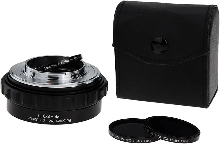 آداپتور مانت لنز کشویی Fotodiox DLX - لنزهای SLR با مانت Pentax K (PK) به بدنه دوربین های بدون آینه سری Fujifilm X با هلیکوئید فوکوس ماکرو و فیلترهای مغناطیسی