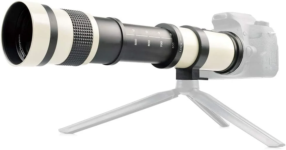 لنز زوم سوپر تله فوتو Denash 420-800MM با فوکوس دستی برای دوربین با مانت EF S به همراه طراحی فشرده مانت T2