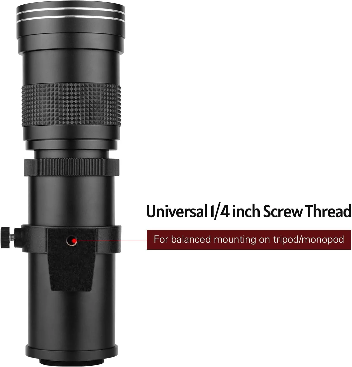 لنز زوم سوپر تله فوتو ciciglow 420-800mm F/8.3-16 مانت NEX E با مانت T2 برای دوربین های DSLR (مشکی)