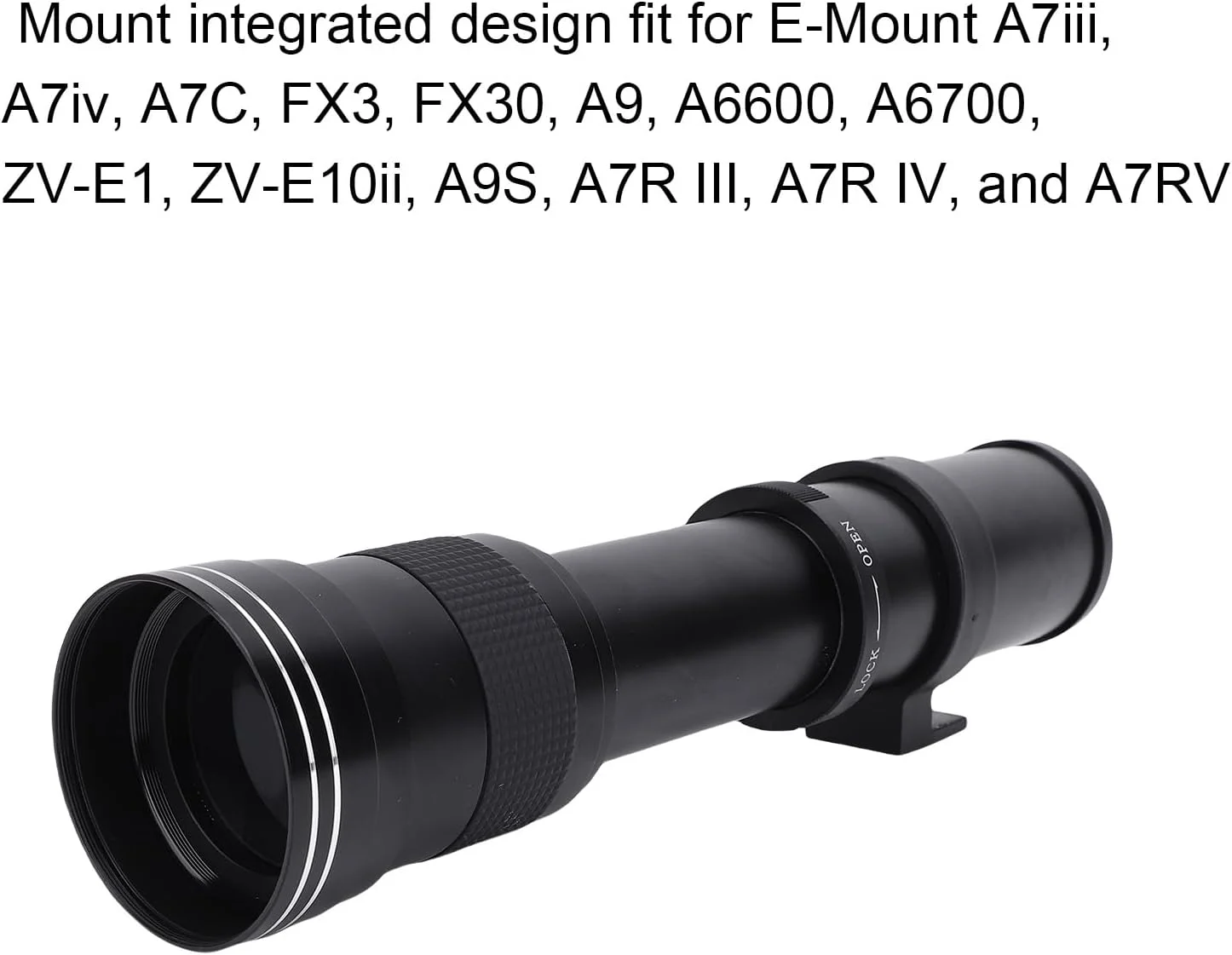 لنز زوم تله فوتو 420-800mm F8.3 Bewinner، لنز زوم MF با فوکوس دستی، لنز با فاصله کانونی بلند فول فریم برای عکاسی از ماه و تماشای پرندگان برای دوربین های E Mount A7III A7IV A6500 لنز زوم تله فوتو 420-800mm F8.3 Bewinner، لنز زوم MF با فوکوس دستی، لنز با فاصله کانونی بلند فول فریم برای عکاسی از ماه و تماشای پرندگان برای دوربین های E Mount A7III A7IV A6500