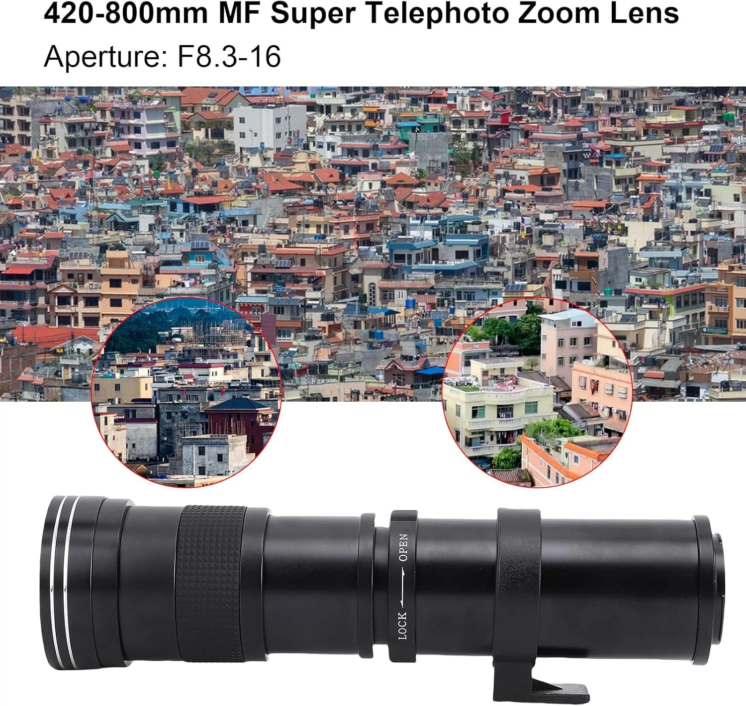 لنز زوم تله فوتو 420-800mm F8.3 Bewinner، لنز زوم MF با فوکوس دستی، لنز با فاصله کانونی بلند فول فریم برای عکاسی از ماه و تماشای پرندگان برای دوربین های E Mount A7III A7IV A6500 لنز زوم تله فوتو 420-800mm F8.3 Bewinner، لنز زوم MF با فوکوس دستی، لنز با فاصله کانونی بلند فول فریم برای عکاسی از ماه و تماشای پرندگان برای دوربین های E Mount A7III A7IV A6500