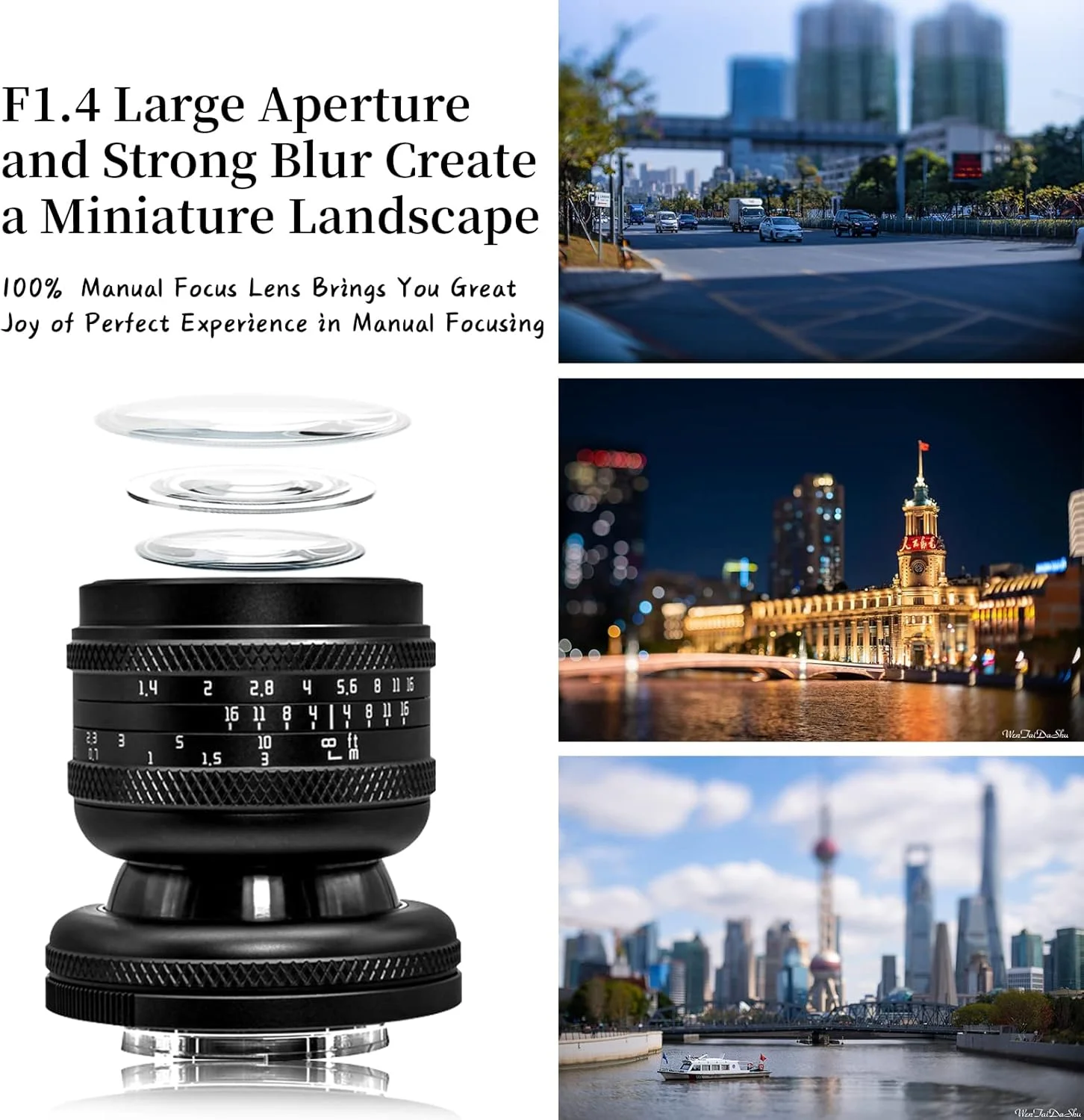 لنز 50mm F1.4 فول فریم با فوکوس دستی و قابلیت تیلت 2in1 مدل مینیاتوری و اسلات فیلتر برای دوربین های نیکون با مانت Z مدل های Z6 Z7 Z6II Z7II Zfc