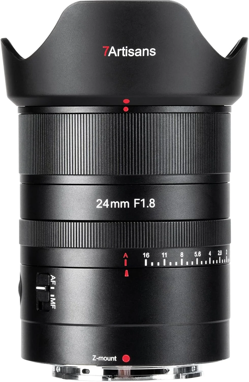 لنز فول فریم 7artisans با فوکوس خودکار 24mm F1.8، دیافراگم بزرگ F1.8، پشتیبانی از حالت خودکار/دستی سازگار با دوربین های بدون آینه نیکون Z مانت Z9، Z8، Z7، Z72، Z6، Z62، Z63، Zf، Z5، Z5 II