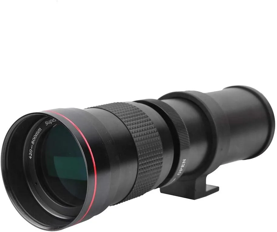 لنز تله فوتو زوم 420-800mm F/8.3-16 با فوکوس دستی به همراه آداپتور T2 برای دوربین های DSLR کانن، نیکون، سونی و پنتاکس
