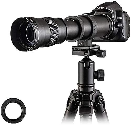 لنز زوم تله فوتو 420-800 میلی متری F8.3، فوکوس دستی با مانت T برای دوربین های نیکون D5500 D3300 D3200 D5300 D3400 D7200 D750 D3500 D500 D600 D700 D850 D5100