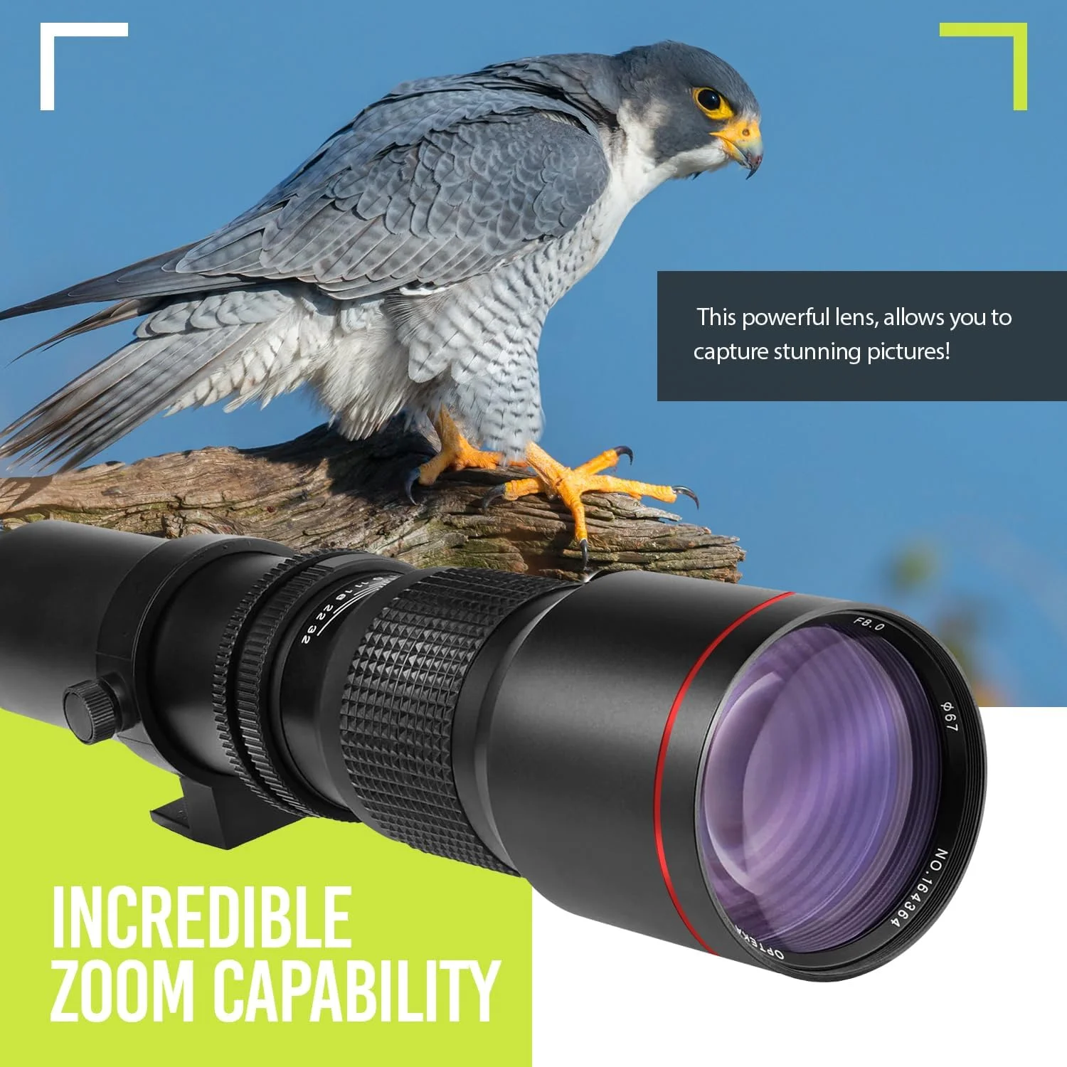 لنز تله فوتو 500 میلی‌متری دستی BM Premium با قدرت بالا برای دوربین‌های بدون آینه Canon EOS R, EOS R5, EOS R6, EOS RP