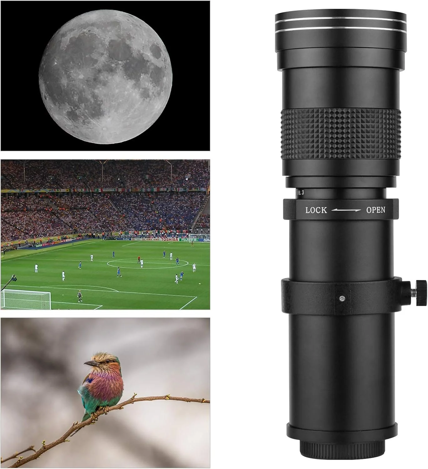 لنز زوم سوپر تله فوتو MF دوربین F/8.3-16 420-800mm با حلقه آداپتور مانت NEX رزوه یونیورسال 1/4 جایگزین برای دوربین Sony NEX E-mount NEX-5R NEX-3 NEX-C3 NEX-5N NEX-5C NEX-5R NEX-6