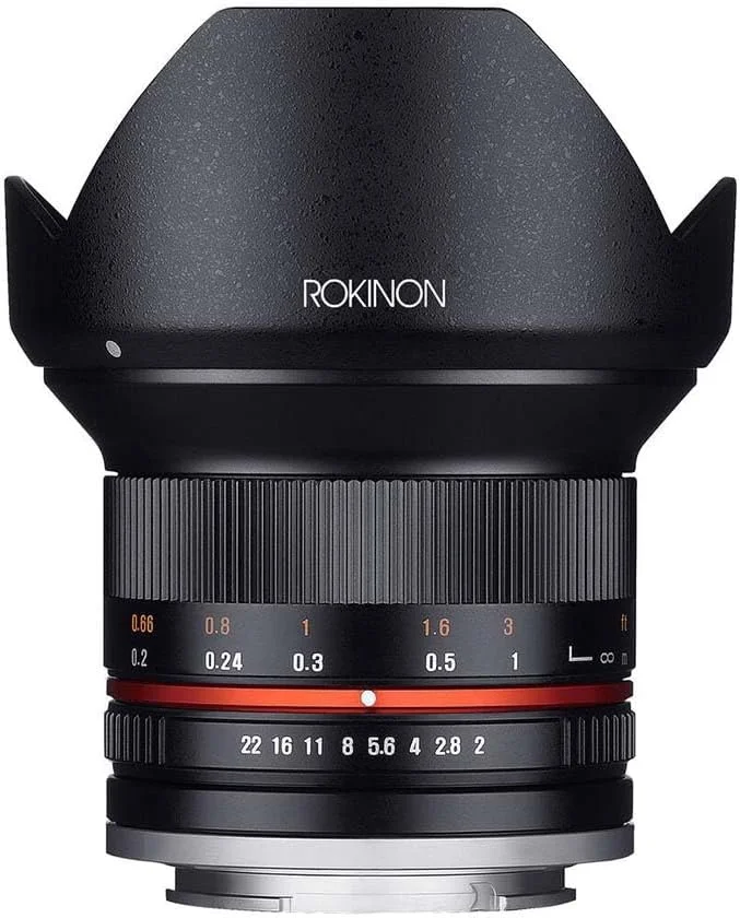 لنز ثابت فوق عریض 12 میلی‌متری Rokinon Rk12M-M F2.0 Ncs Cs برای دوربین‌های سیستم کامپکت با مانت Canon Ef-M (مشکی)