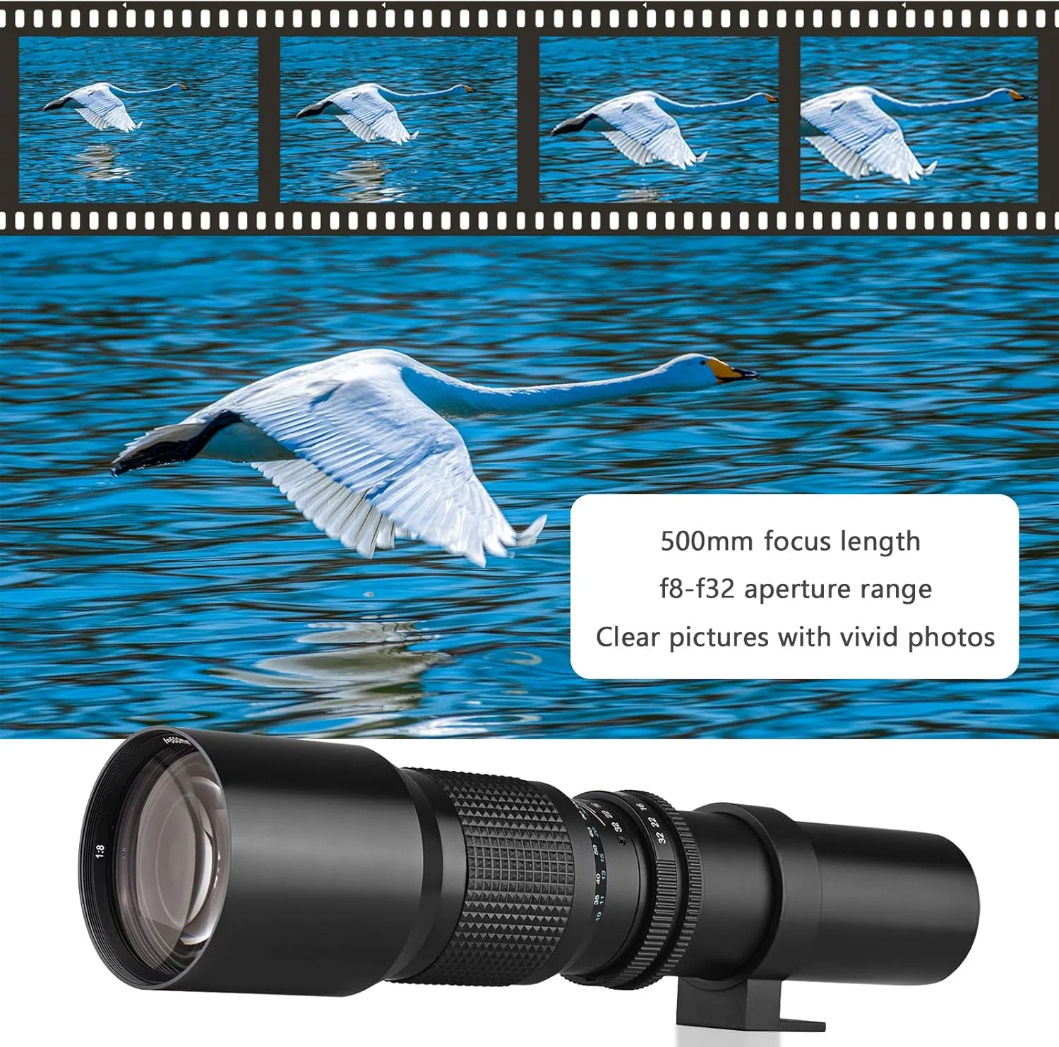 لنز سوپر تله فوتو 500 میلیمتری Pepisky با زوم دستی دیافراگم F8.0-F32 به همراه حلقه آداپتور T-Mount به NEX E-Mount جایگزین برای دوربینهای A9 A7 A7R A7S A5000 A6000 A6500 NEX-7 NEX-5 NEX-6 لنز سوپر تله فوتو 500 میلیمتری Pepisky با زوم دستی دیافراگم F8.0-F32 به همراه حلقه آداپتور T-Mount به NEX E-Mount جایگزین برای دوربینهای A9 A7 A7R A7S A5000 A6000 A6500 NEX-7 NEX-5 NEX-6