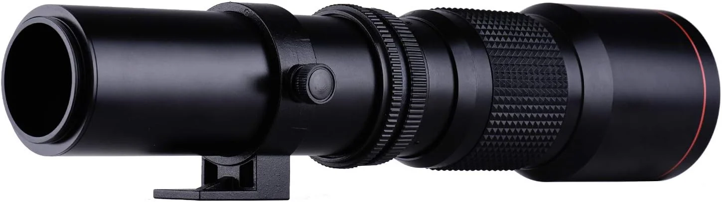 لنز سوپر تله فوتو 500 میلی‌متری با زوم دستی و پوشش چند لایه Pepisky F8.0-32 به همراه حلقه آداپتور T-Mount به NEX E-Mount جایگزین برای دوربین‌های سونی A9 A7 A7R A7S A5000 A6000 A6500 NEX-7 NEX-5 NEX-6