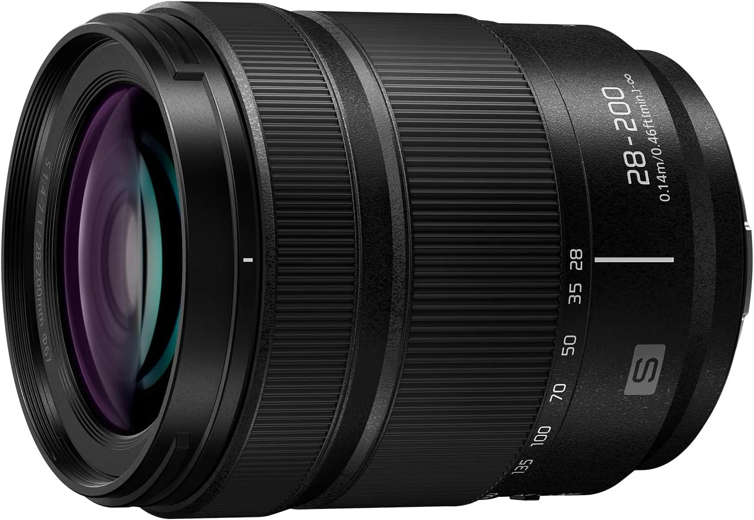 لنز پاناسونیک Lumix S-R28200E 28-200mm F4.0-7.1 Macro OIS، لنز دوربین فول فریم، لنز زوم عریض و بلند، Dual IS 2، مقاوم در برابر گرد و غبار/پاشش آب/یخ زدگی، ایده آل برای فیلمبرداری 4K، مشکی
