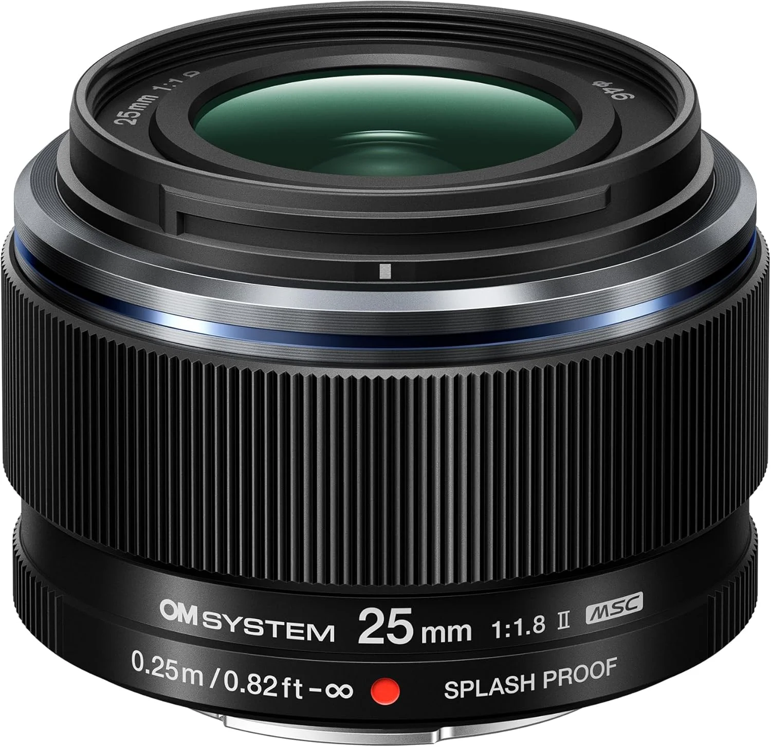 لنز OM SYSTEM M.Zuiko Digital 25 mm F1.8 II با فاصله کانونی ثابت و روشنایی بالا برای دوربین های سیستم میکرو چهار سوم (OM SYSTEM OM-D و Pen، سری Panasonic G) مقاوم در برابر گرد و غبار و پاشش آب - مشکی