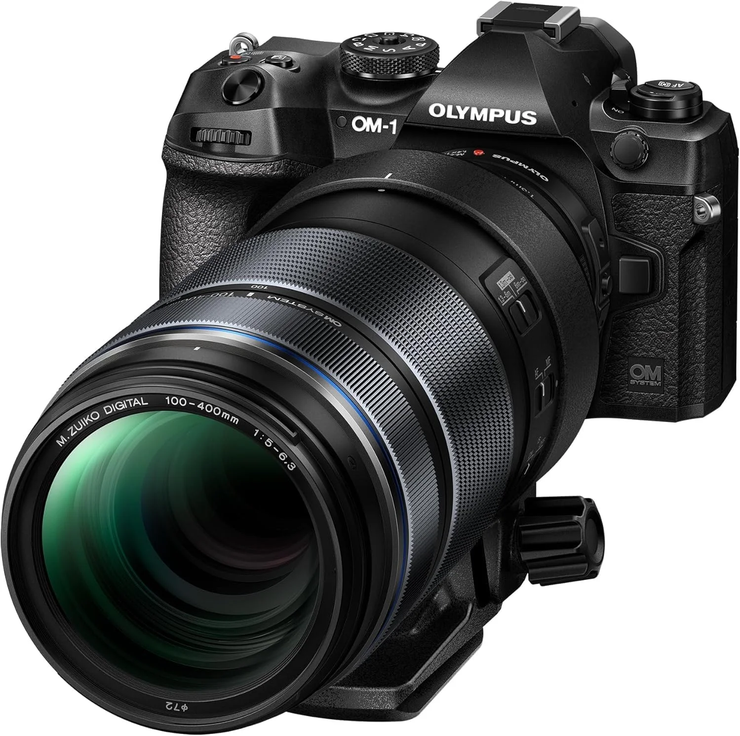 لنز زوم سوپر تله فوتو OM SYSTEM M.Zuiko Digital ED 100-400 mm F5.0-6.3 IS، مناسب برای تمامی دوربین های MFT (مدل های Olympus OM-D و Pen، سری Panasonic G)، مشکی