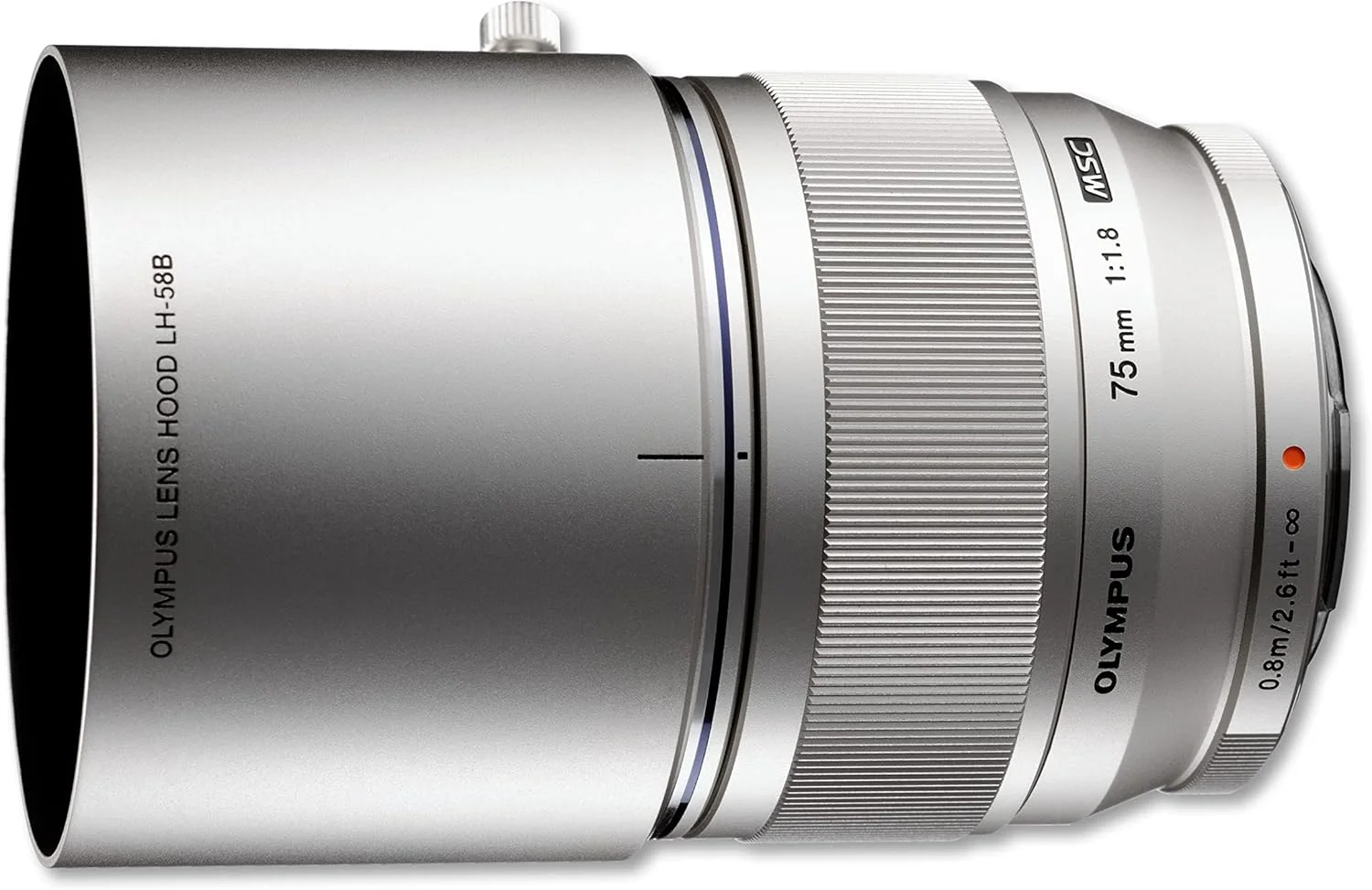 لنز نقره ای 75mm F1.8 M.Zuiko Digital برای دوربین های سیستم میکرو چهار سوم، طراحی جمع و جور، بوکه زیبا، روشن