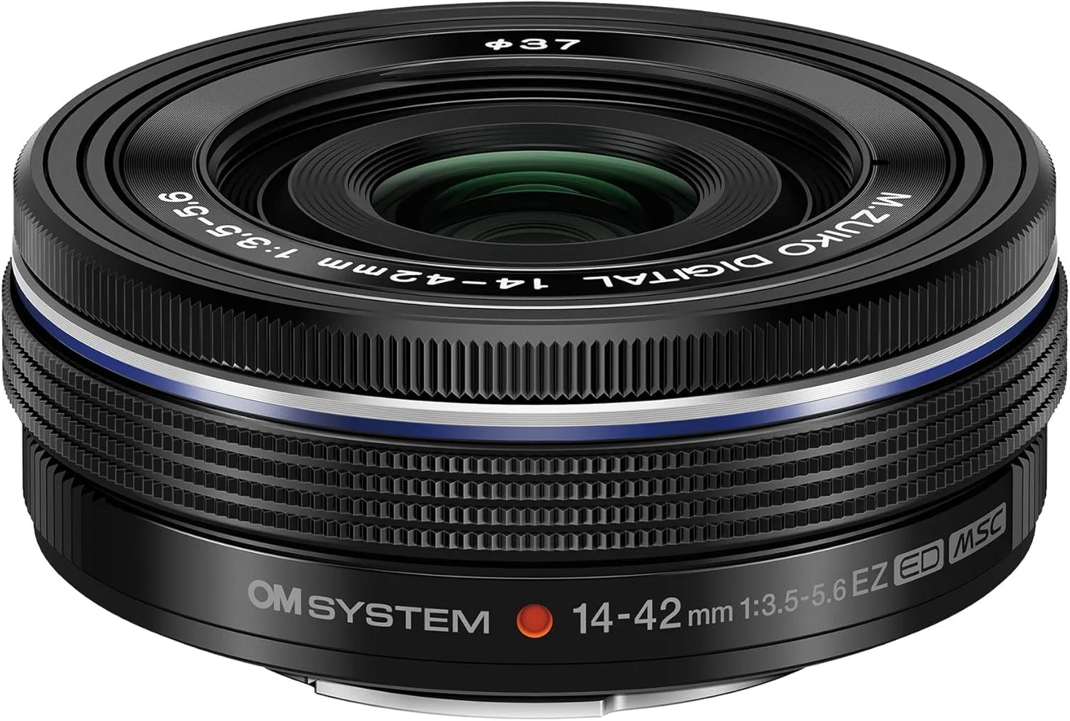 لنز OM SYSTEM M Zuiko Digital 14-42 mm F3.5-5.6 EZ، زوم استاندارد، مناسب برای تمام دوربین های MFT (مدل های Olympus OM-D و Pen، سری Panasonic G)، مشکی