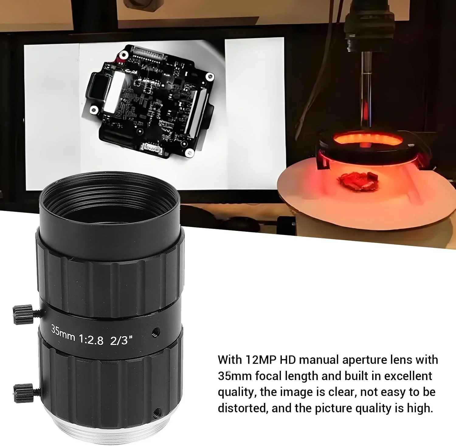 لنز دوربین صنعتی چند منظوره Fabater با مانت C و کنترل دستی، 35 میلی متر F2.8، لنز با وضوح بالا برای شرایط مختلف