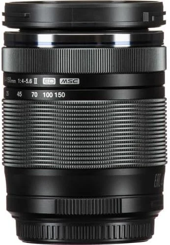 لنز الیمپوس M.Zuiko Digital ED 14-150mm F4-5.6 II، زوم یونیورسال، مناسب برای تمام دوربین های MFT (مدل های Olympus OM-D & PEN، سری Panasonic G)، مشکی