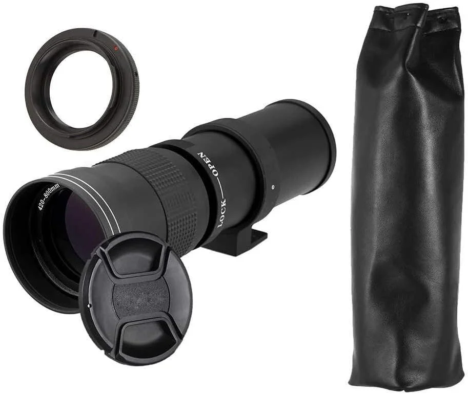 لنز تله فوتو زوم دستی سوپر 420-800 میلی‌متری f/8 (با تله کانورتور 2X) برای دوربین‌های دیجیتال بدون آینه Sony E-Mount + کیت لوازم جانبی ضروری عکاسی