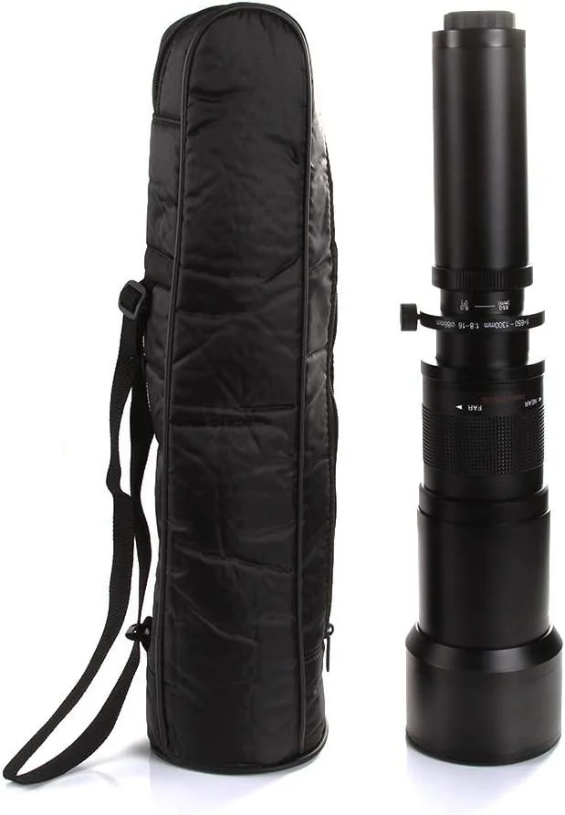 لنز زوم تله فوتو دستی سوپر 650-1300 میلی‌متری f/8 برای دوربین‌های DSLR نیکون با مانت F به همراه کیت لوازم جانبی ضروری عکاسی