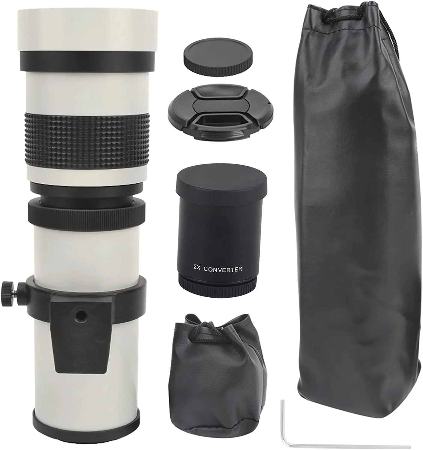 لنز تله فوتو دوربین، 420-800 میلی‌متر F8.3-16، فوکوس دستی، لنز تله فوتو زوم، دوربین مانت تلسکوپ EFS (سفید)