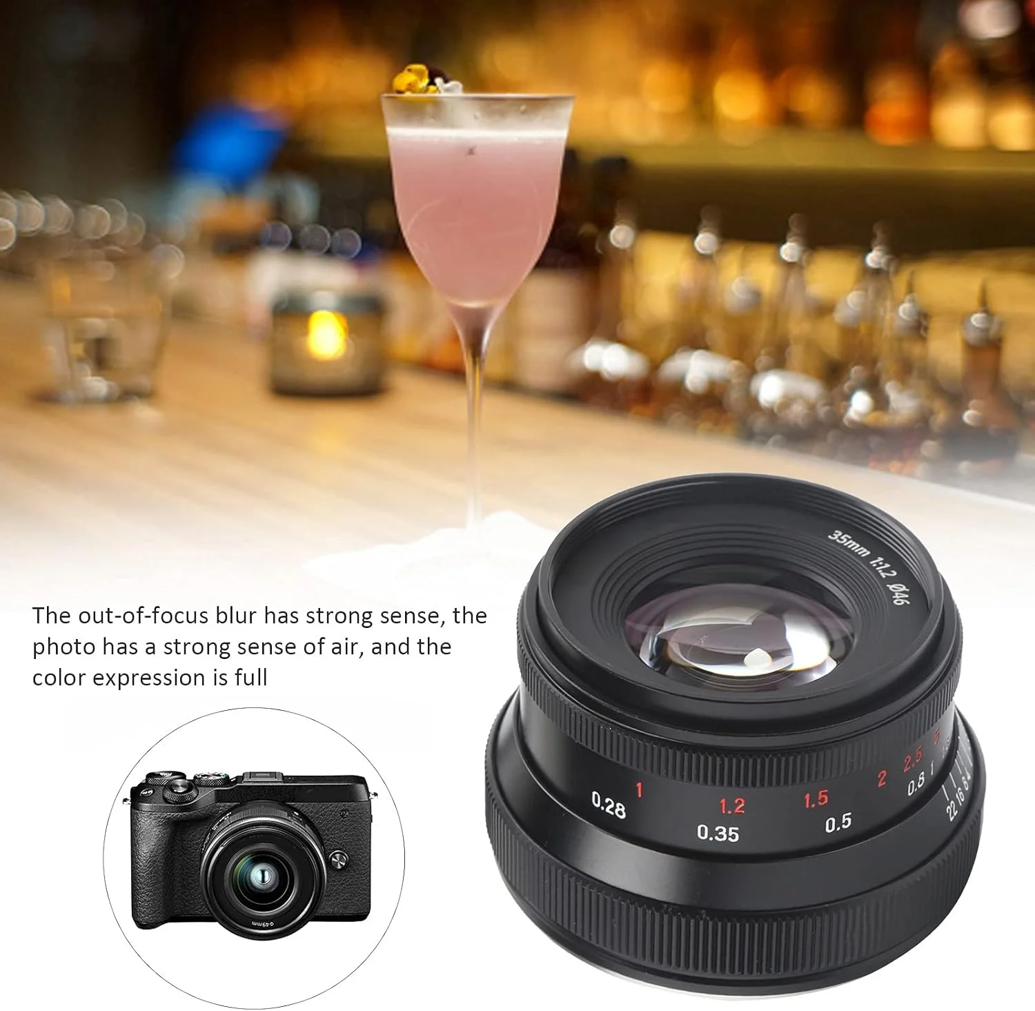 لنز دوربین با دیافراگم باز بزرگ برای دوربین EOS M، لنز آینه ای، لنز زوم دستی