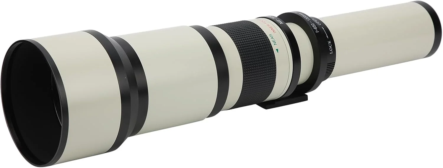 لنز دوربین، لنز زوم تله فوتو بدنه آلیاژی با تثبیت پیچ 1/4 اینچی برای دوربین های مانت AI