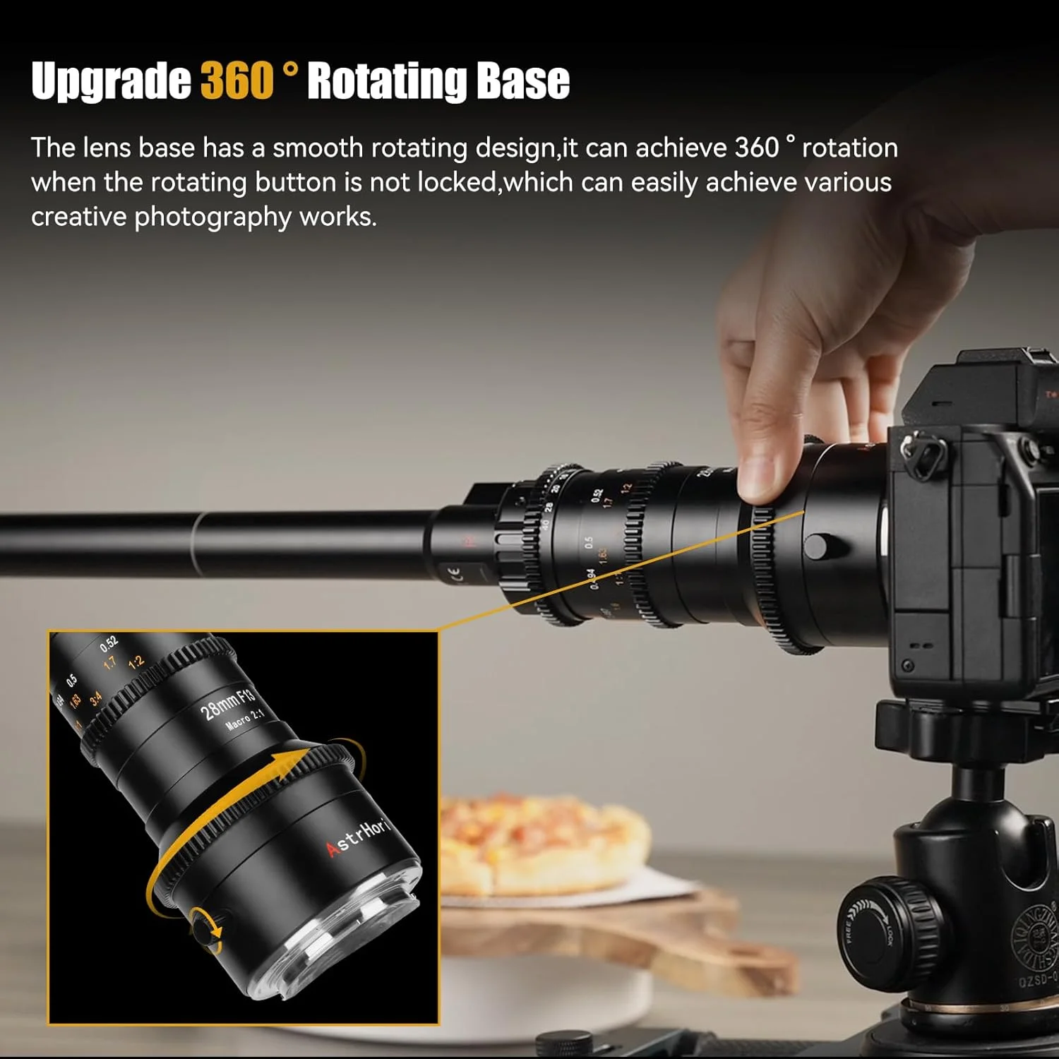 لنز ماکرو 2X با لنز مستقیم و پری پروب 90 درجه AstrHori 28mm F13 با پایه چرخان 360 درجه برای دوربین های بدون آینه سری L مانت Leica/Panasonic/Sigma FP,S5,S1,S1R,S1H,SL,TL,TL2 و غیره