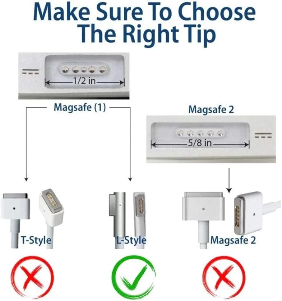 آداپتور برق 60 واتی جایگزین eWINNER PA-60W 16.5V 3.65A Magsafe برای اپل مک بوک پرو 13 اینچی