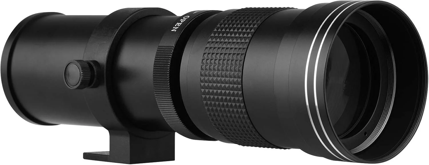 لنز سوپر تله فوتو MF دوربین F/8.3-16 420-800mm با مانت T و رزوه یونیورسال 1/4 جایگزین برای دوربین های کانن نیکون سونی فوجی فیلم الیمپوس