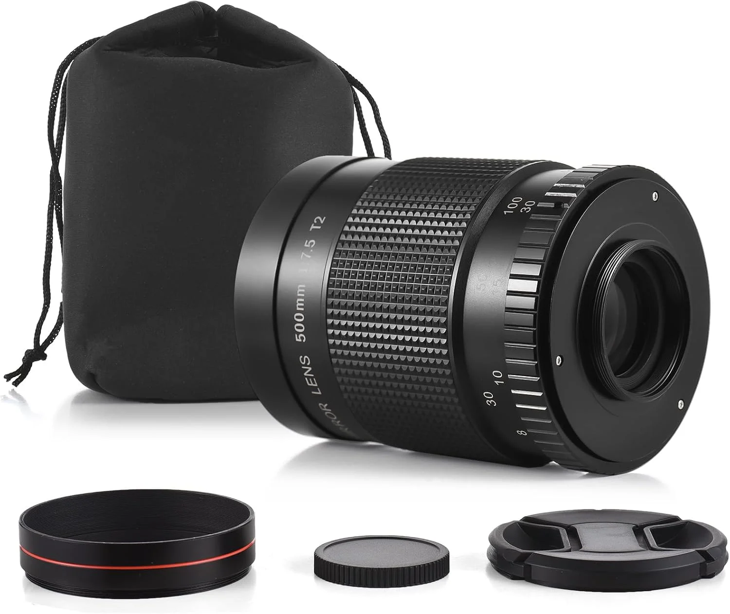 لنز تله فوتو رفلکسی 500 میلی‌متری F7.5 YUSASHOP با مانت T، جایگزین برای دوربین‌های DSLR کانن، نیکون، فوجی فیلم و المپوس