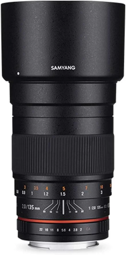 لنز تله فوتو 135mm F2.0 Samyang 7492 برای Nikon F - فول فریم و APS-C، فاصله کانونی ثابت برای دوربین های Nikon F، فوکوس دستی، برای Nikon D6, D5, D780, D850, D3500, D5600, D7500, D500