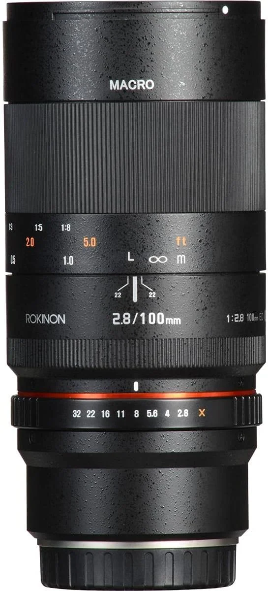 لنز تله فوتو ماکرو 100 میلی‌متری Rokinon با دیافراگم F2.8 ED UMC برای دوربین‌های DSLR کانن EF