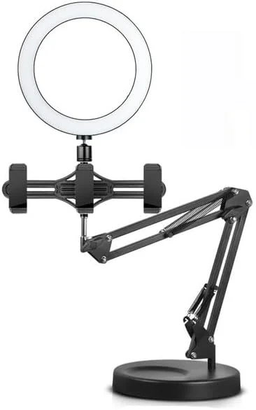 AECAM - پایه نگهدارنده تاشو چند منظوره جدید، چراغ حلقه ای ال ای دی، سه پایه رومیزی برای وبلاگ نویسان ویدئویی (به همراه چراغ حلقه ای ال ای دی) AECAM - پایه نگهدارنده تاشو چند منظوره جدید، چراغ حلقه ای ال ای دی، سه پایه رومیزی برای وبلاگ نویسان ویدئویی (به همراه چراغ حلقه ای ال ای دی)