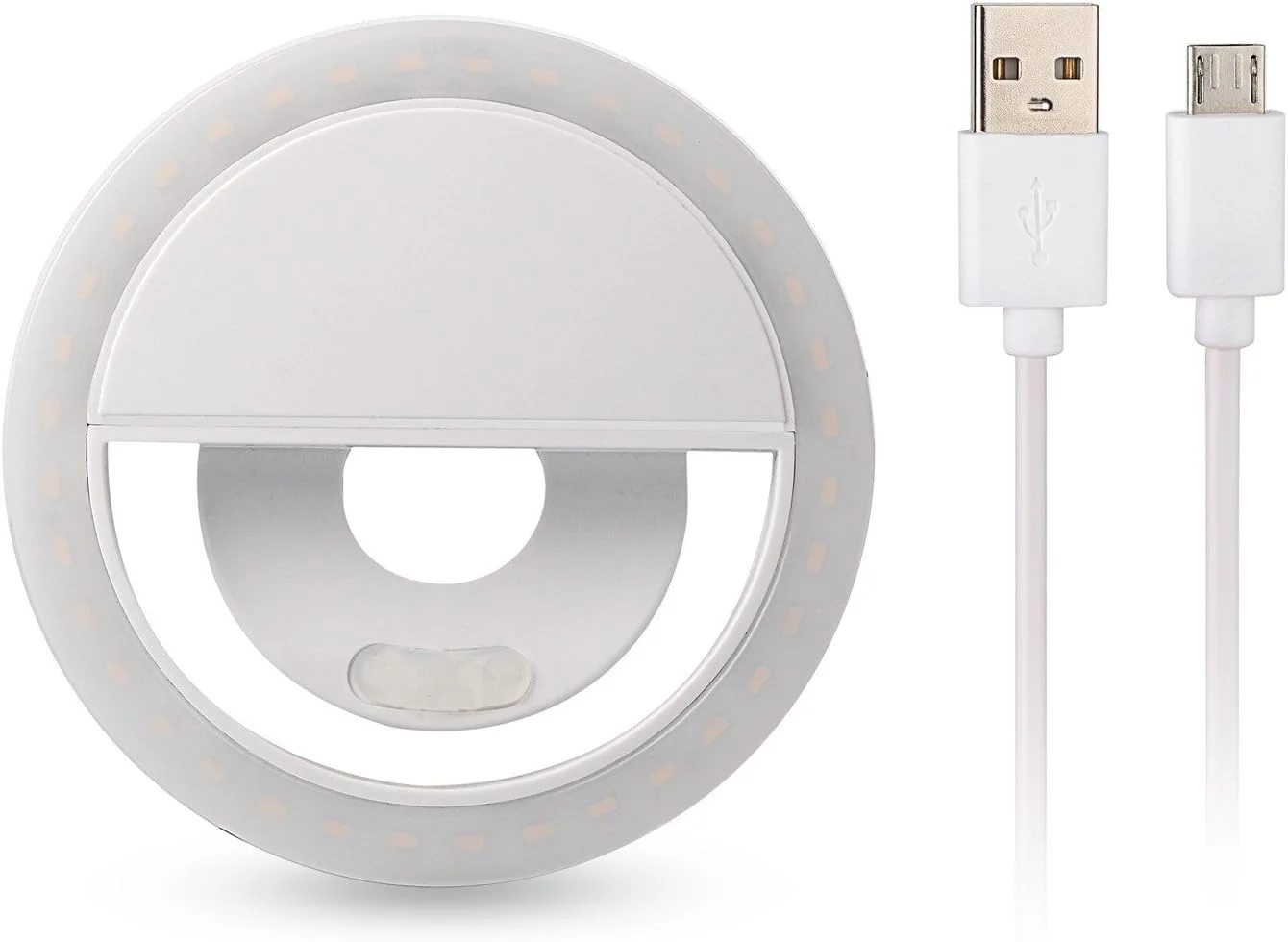 نور حلقه ای سلفی دوربین [36 LED] برای آیفون، آیپد، سامسونگ گلکسی و تلفن های عکاسی (سفید)