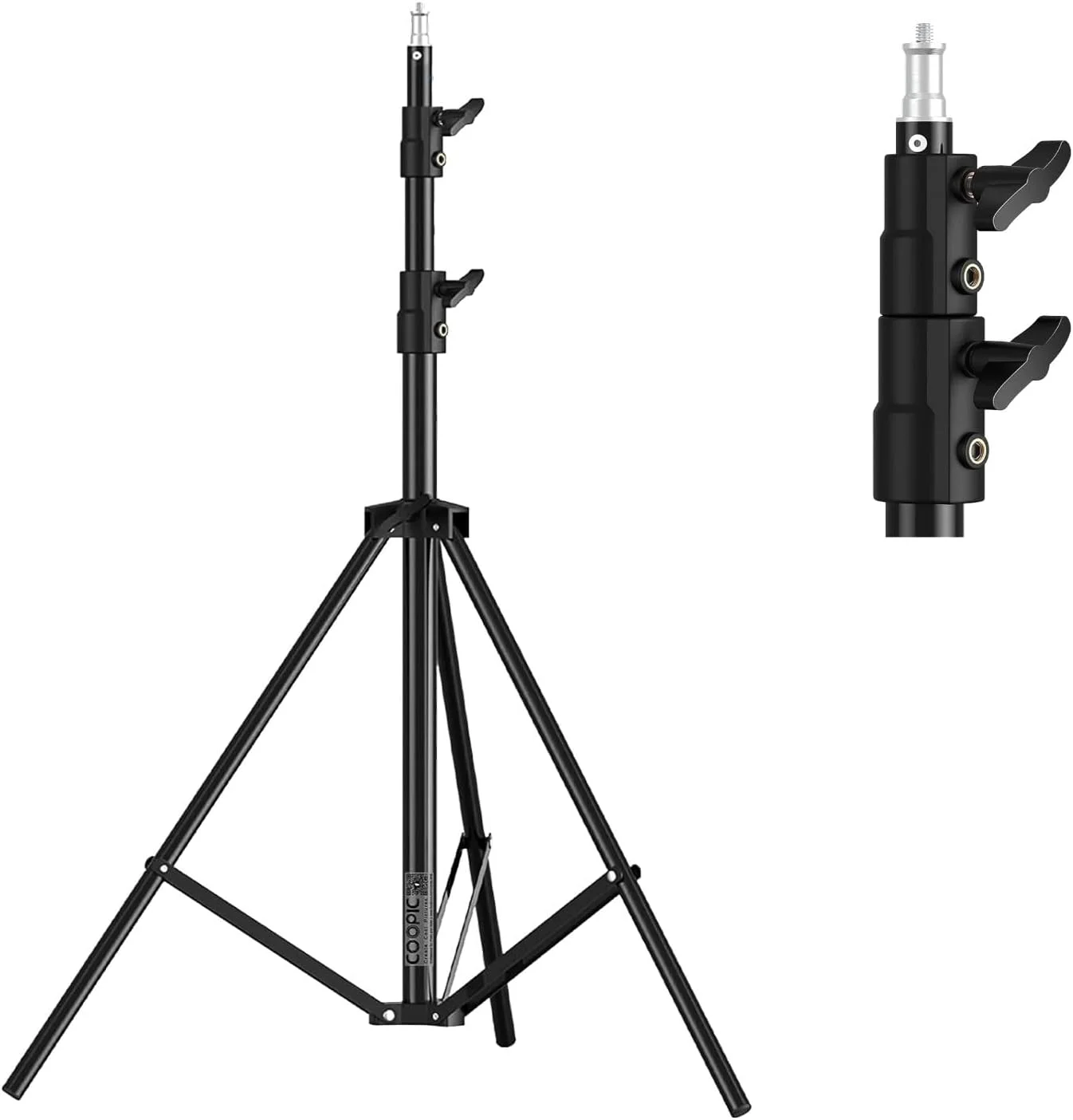 پایه نور بادی ۲۸۰ سانتی متری کوپیک L280 با پیچ ۱/۴ اینچی برای سافت باکس، نور استودیویی، رفلکتور و رینگ لایت، حداکثر تحمل وزن ۸ کیلوگرم (۱ عدد)