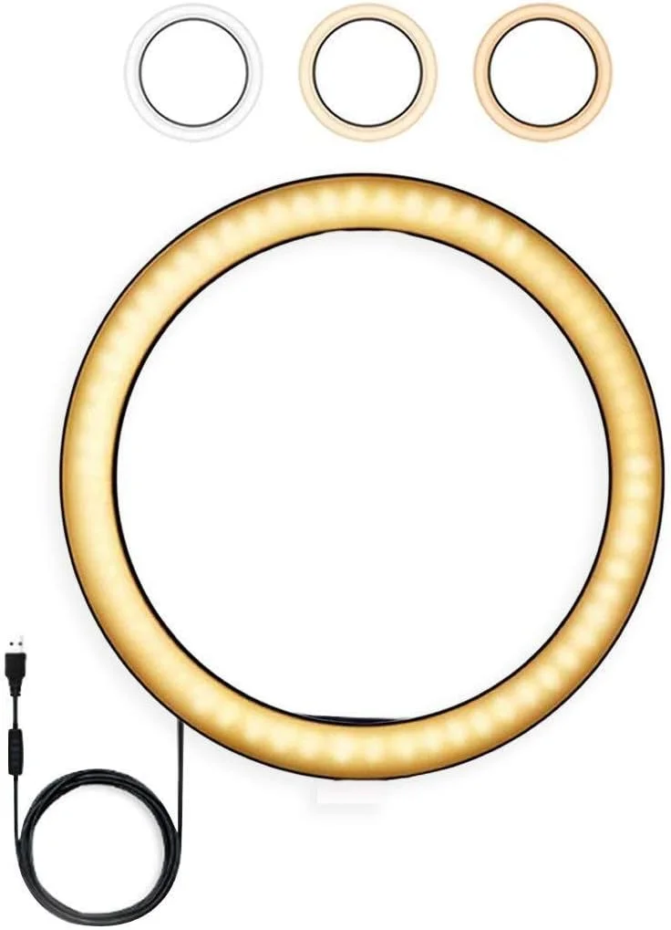 حلقه نور با پایه سه پایه جمع شونده و نگهدارنده تلفن، 3 حالت نور و روشنایی، شارژ USB، برای آرایش، پخش زنده، یوتیوب، تیک تاک، ولاگ و عکاسی حلقه نور با پایه سه پایه جمع شونده و نگهدارنده تلفن، 3 حالت نور و روشنایی، شارژ USB، برای آرایش، پخش زنده، یوتیوب، تیک تاک، ولاگ و عکاسی