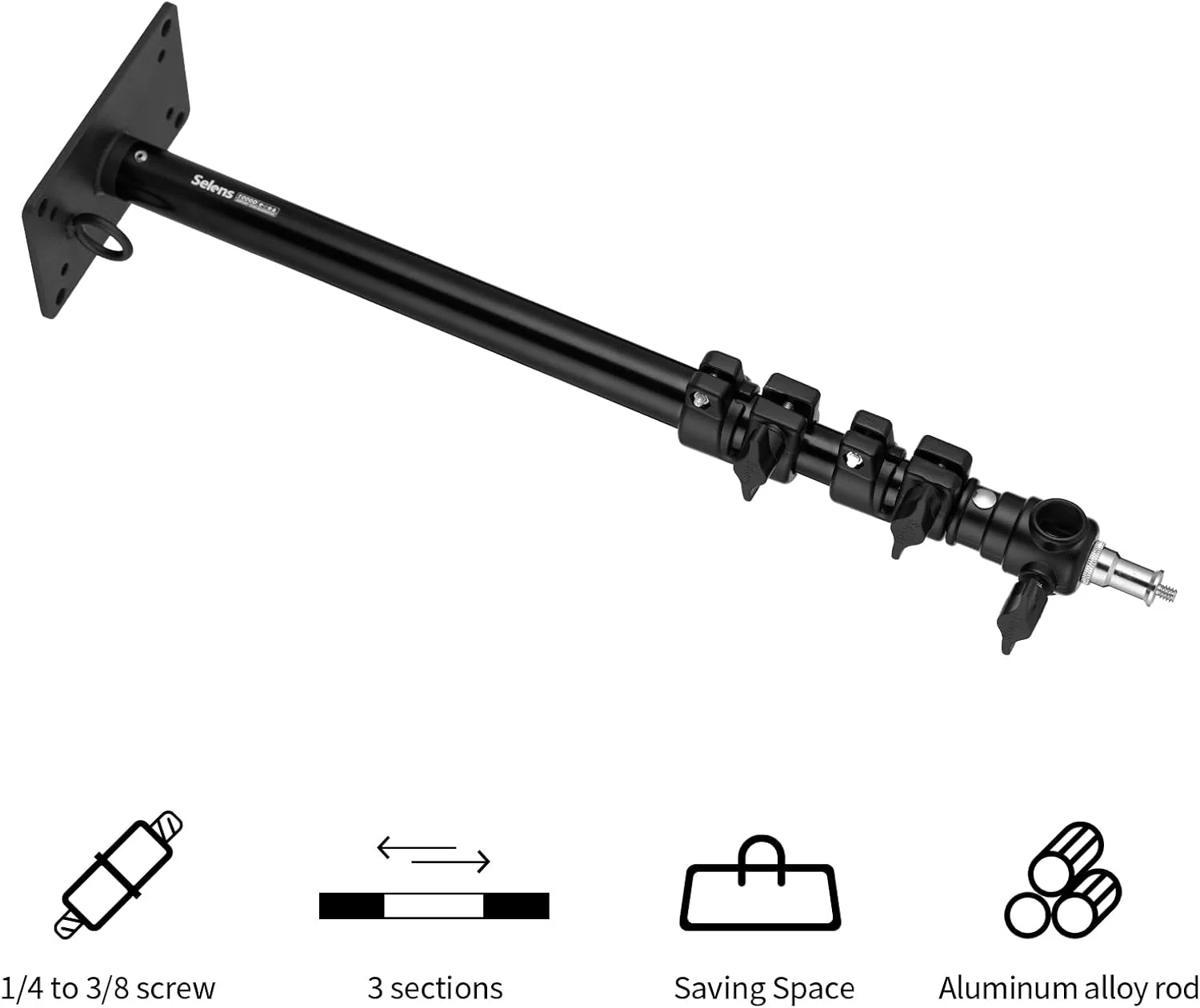 بازوی بوم پایه دیواری نور حلقه ای دوربین Selens، نصب نور بالای سر برای نور حلقه ای ویدئویی استودیوی عکس، نور بارق، فلاش، سافت باکس، رفلکتور، بسته 2 عددی بازوی بوم پایه دیواری نور حلقه ای دوربین Selens، نصب نور بالای سر برای نور حلقه ای ویدئویی استودیوی عکس، نور بارق، فلاش، سافت باکس، رفلکتور، بسته 2 عددی