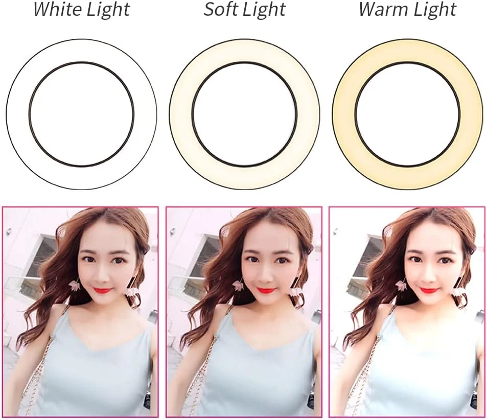 AECAM - نور حلقه ای LED سلفی 33cm/26cm/16cm با پایه رومیزی قابل تنظیم برای عکاسی VK Youtube (با نور حلقه ای 33 سانتی متری) AECAM - نور حلقه ای LED سلفی 33cm/26cm/16cm با پایه رومیزی قابل تنظیم برای عکاسی VK Youtube (با نور حلقه ای 33 سانتی متری)