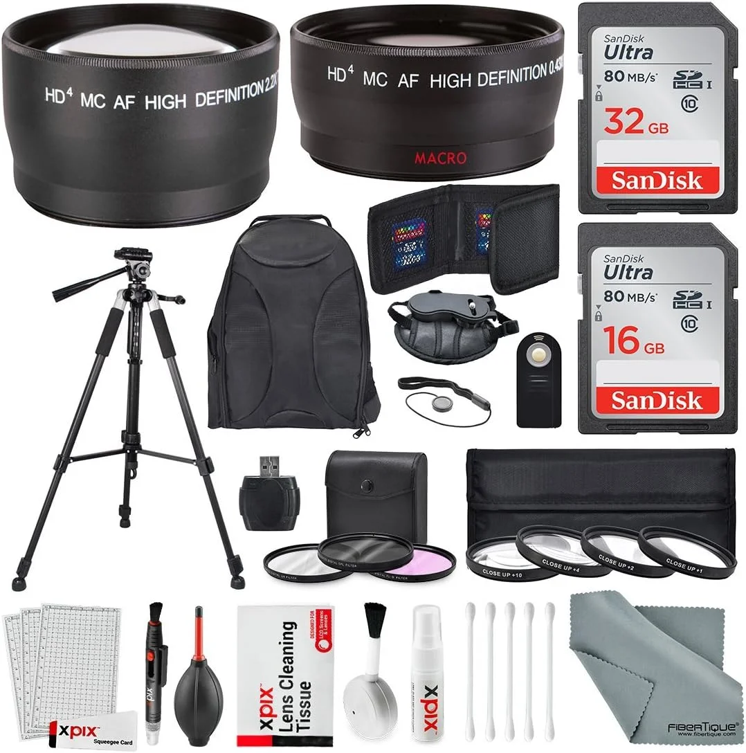 لنز تله فوتو 52 میلیمتری 2.2X و واید انگل HD 0.43X به همراه کیف لوازم ضروری عکاسی و مسافرتی برای Nikon D3200, D3300, D5000, D5100, D5200, D5300, D5500, D7000, D7100 به همراه لوازم جانبی تمیز کننده لنز تله فوتو 52 میلیمتری 2.2X و واید انگل HD 0.43X به همراه کیف لوازم ضروری عکاسی و مسافرتی برای Nikon D3200, D3300, D5000, D5100, D5200, D5300, D5500, D7000, D7100 به همراه لوازم جانبی تمیز کننده