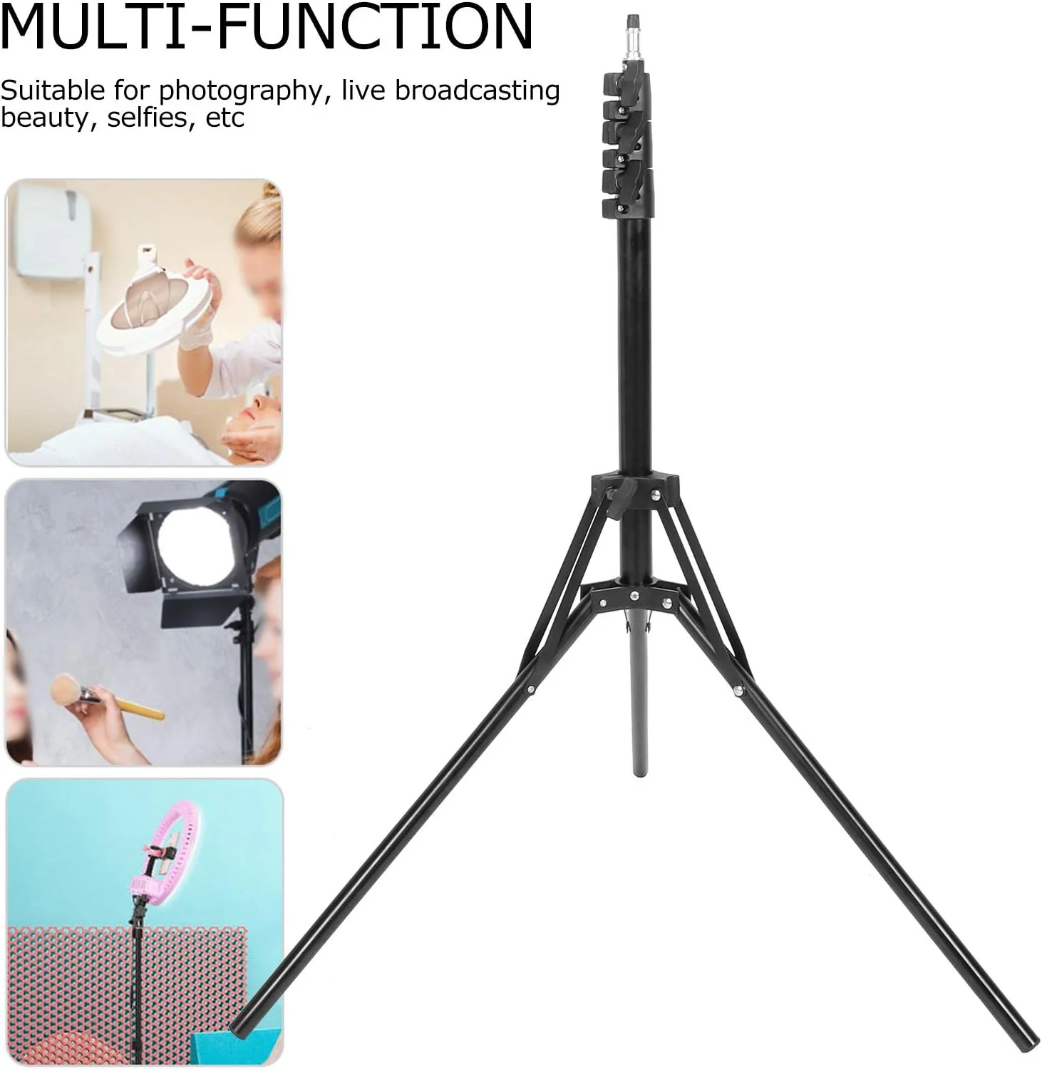 پایه نور حلقه ای قابل تنظیم، پایه ایستاده ضد لغزش برای پخش زنده و عکاسی پایه نور حلقه ای قابل تنظیم، پایه ایستاده ضد لغزش برای پخش زنده و عکاسی