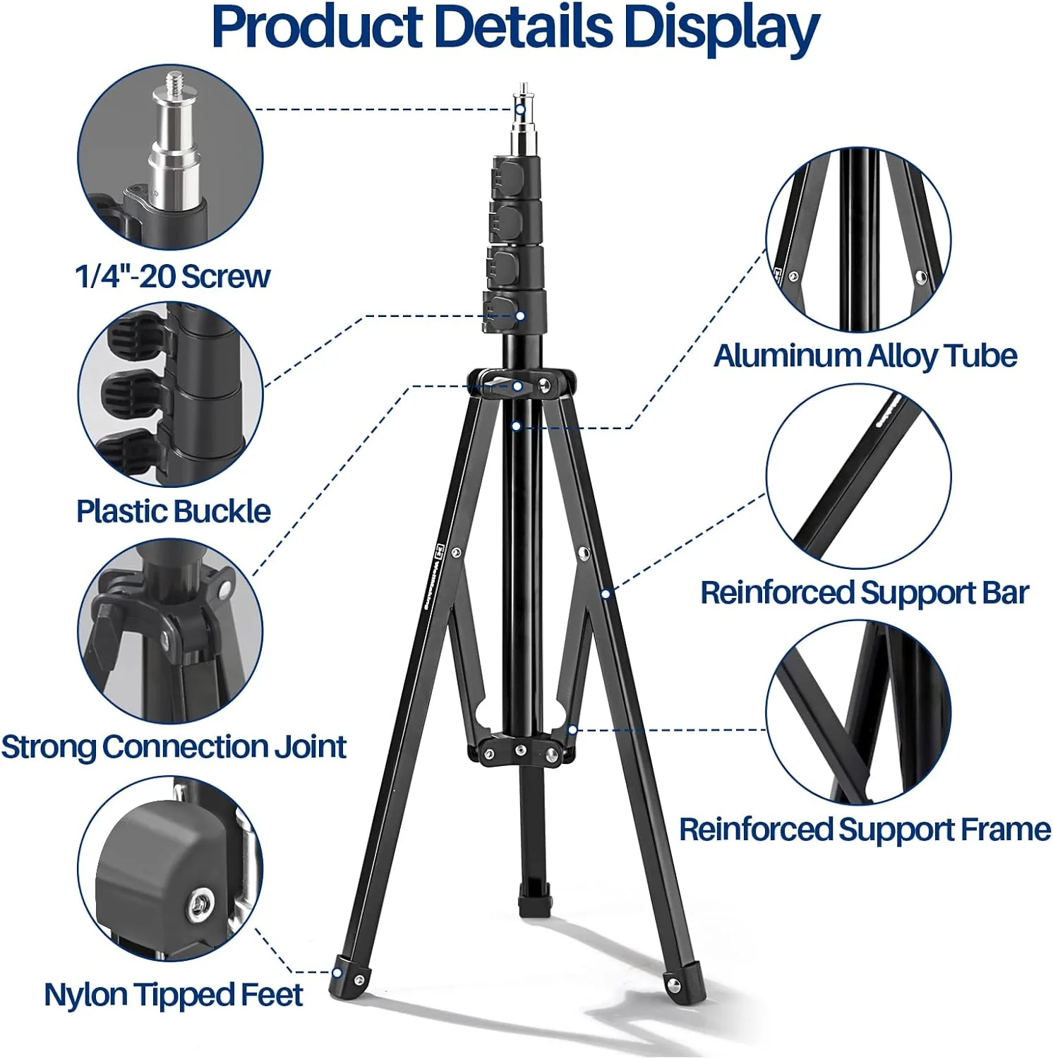 پایه سه پایه تاشو معکوس 6 فوتی WELLMAKING برای عکاسی، پایه نور جمع و جور و قابل حمل، سبک وزن مناسب برای عکاسی با تلفن، استریم، ولاگ، یوتیوب پایه سه پایه تاشو معکوس 6 فوتی WELLMAKING برای عکاسی، پایه نور جمع و جور و قابل حمل، سبک وزن مناسب برای عکاسی با تلفن، استریم، ولاگ، یوتیوب