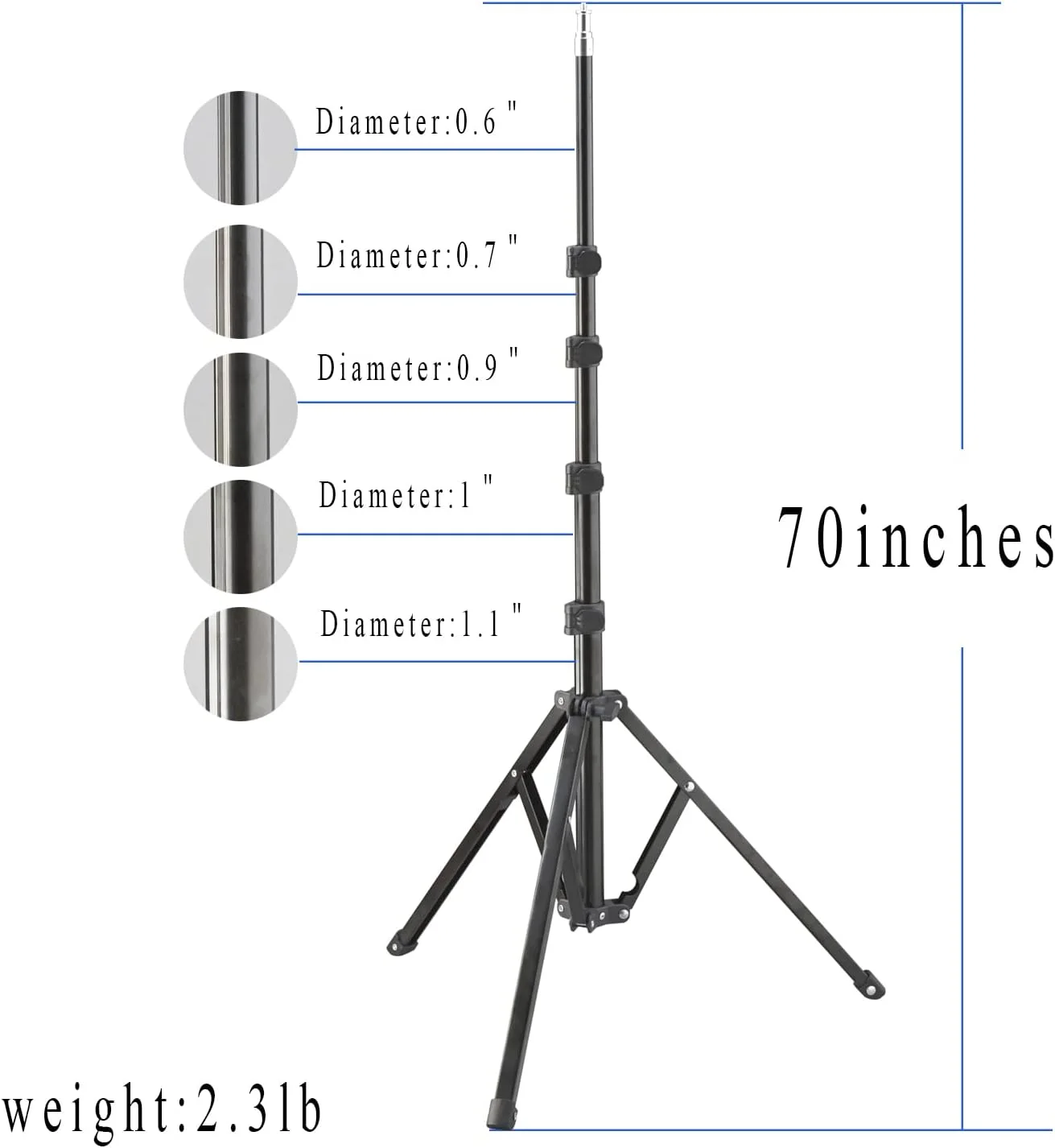 پایه سه پایه تاشو معکوس 6 فوتی WELLMAKING برای عکاسی، پایه نور جمع و جور و قابل حمل، سبک وزن مناسب برای عکاسی با تلفن، استریم، ولاگ، یوتیوب پایه سه پایه تاشو معکوس 6 فوتی WELLMAKING برای عکاسی، پایه نور جمع و جور و قابل حمل، سبک وزن مناسب برای عکاسی با تلفن، استریم، ولاگ، یوتیوب