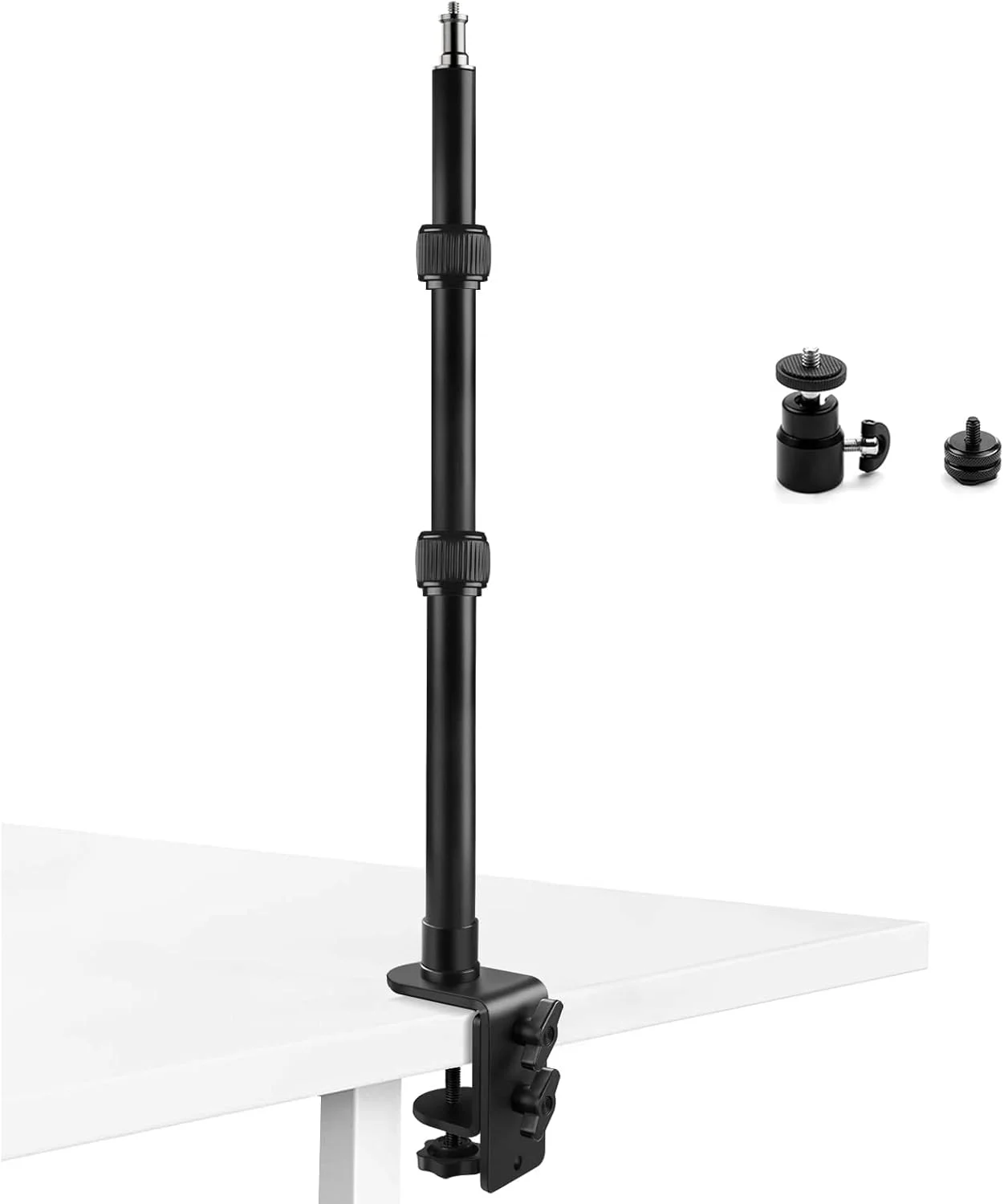 پایه رومیزی با سر توپی چرخان 360 درجه، پایه نصب رومیزی، پایه نور رومیزی آلومینیومی با پیچ 1/4 اینچی برای دوربین DSLR، نور حلقه ای، فیلمبرداری عکاسی