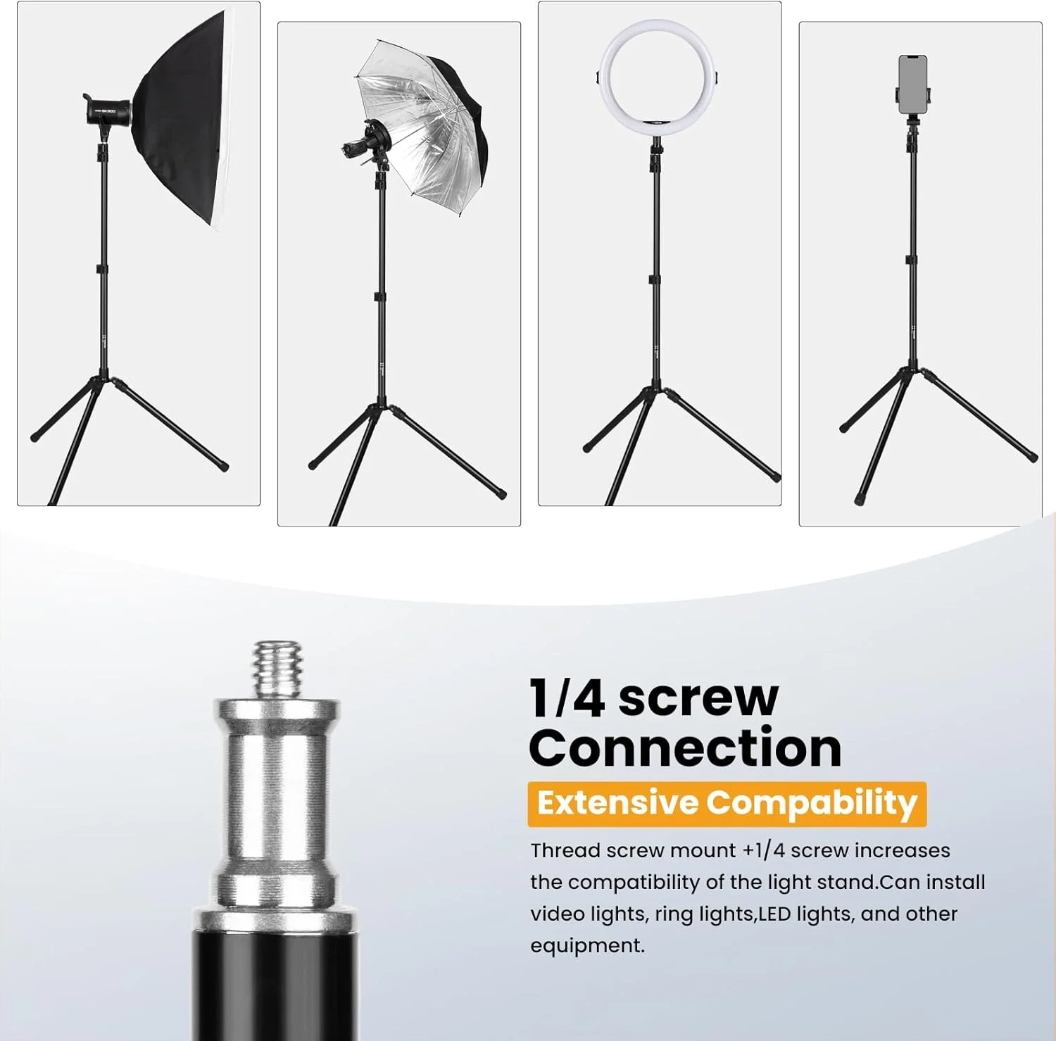 پایه نور TARION 200 سانتی متری - سه پایه آلومینیومی لامپ، سه پایه قابل حمل نورپردازی، پایه نور عکس با تحمل وزن 4 کیلوگرم برای استودیو، عکاسی در فضای باز، رینگ لایت، فلاش با کیف حمل (FLS-20T) پایه نور TARION 200 سانتی متری - سه پایه آلومینیومی لامپ، سه پایه قابل حمل نورپردازی، پایه نور عکس با تحمل وزن 4 کیلوگرم برای استودیو، عکاسی در فضای باز، رینگ لایت، فلاش با کیف حمل (FLS-20T)