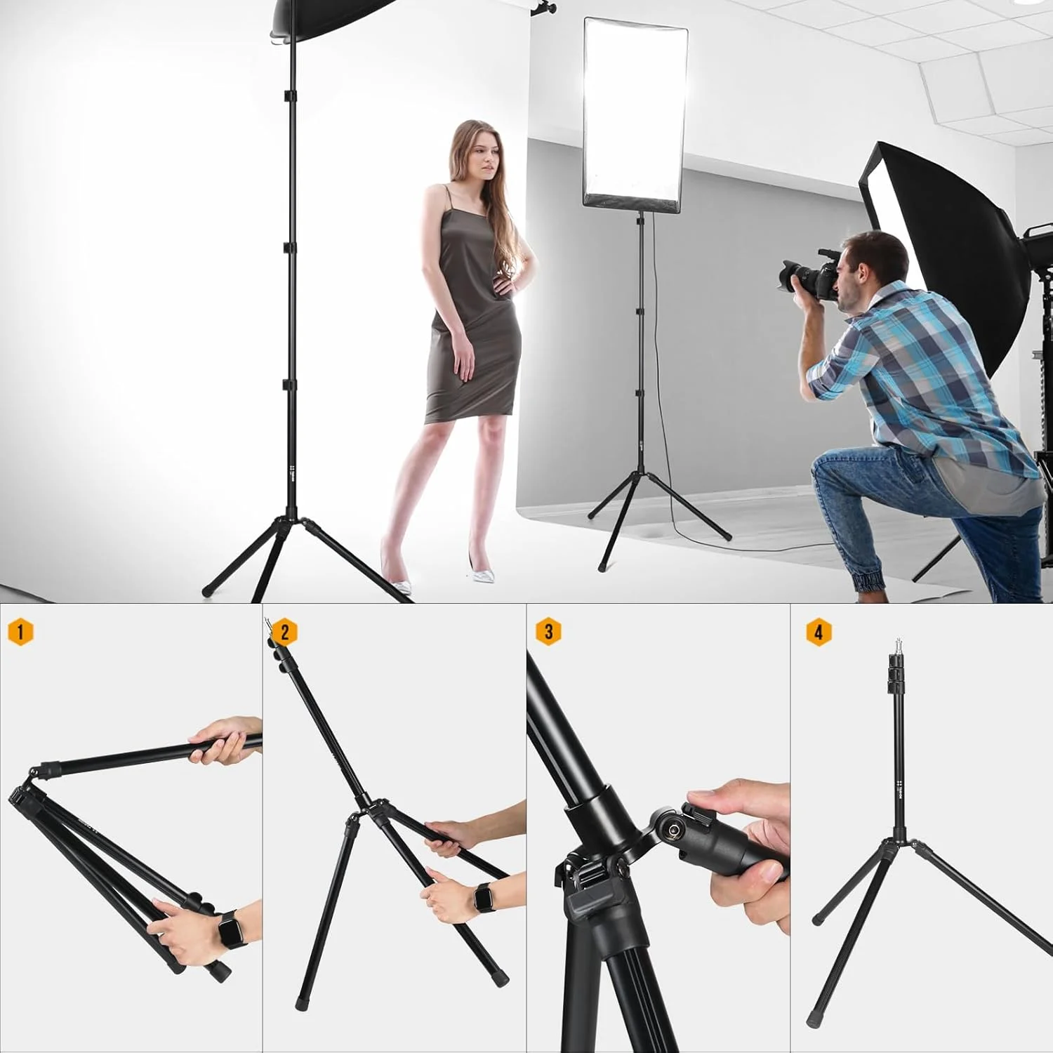 پایه نور TARION 200 سانتی متری - سه پایه آلومینیومی لامپ، سه پایه قابل حمل نورپردازی، پایه نور عکس با تحمل وزن 4 کیلوگرم برای استودیو، عکاسی در فضای باز، رینگ لایت، فلاش با کیف حمل (FLS-20T) پایه نور TARION 200 سانتی متری - سه پایه آلومینیومی لامپ، سه پایه قابل حمل نورپردازی، پایه نور عکس با تحمل وزن 4 کیلوگرم برای استودیو، عکاسی در فضای باز، رینگ لایت، فلاش با کیف حمل (FLS-20T)