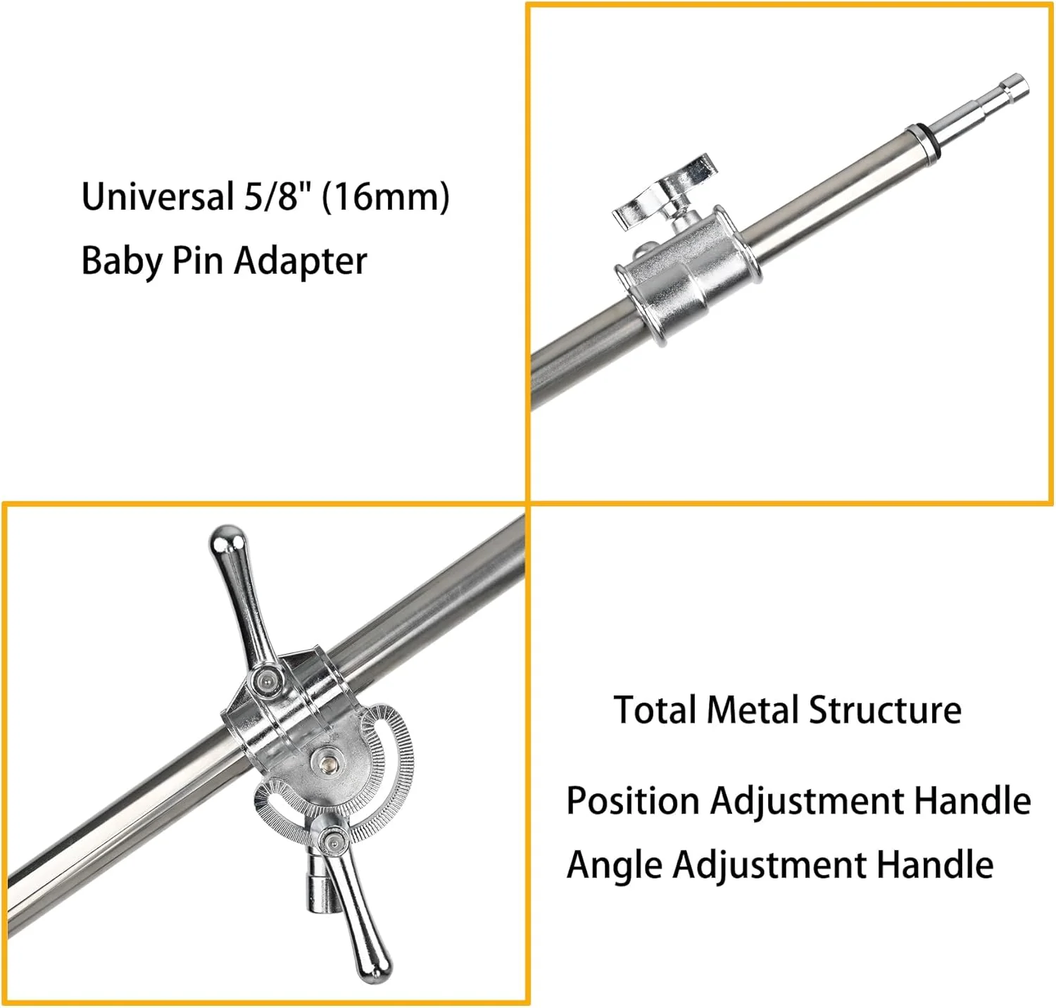 بازوی بوم استیل ضد زنگ سنگین با کیسه شن برای پایه نور حرفه ای و پایه C بازوی بوم استیل ضد زنگ سنگین با کیسه شن برای پایه نور حرفه ای و پایه C