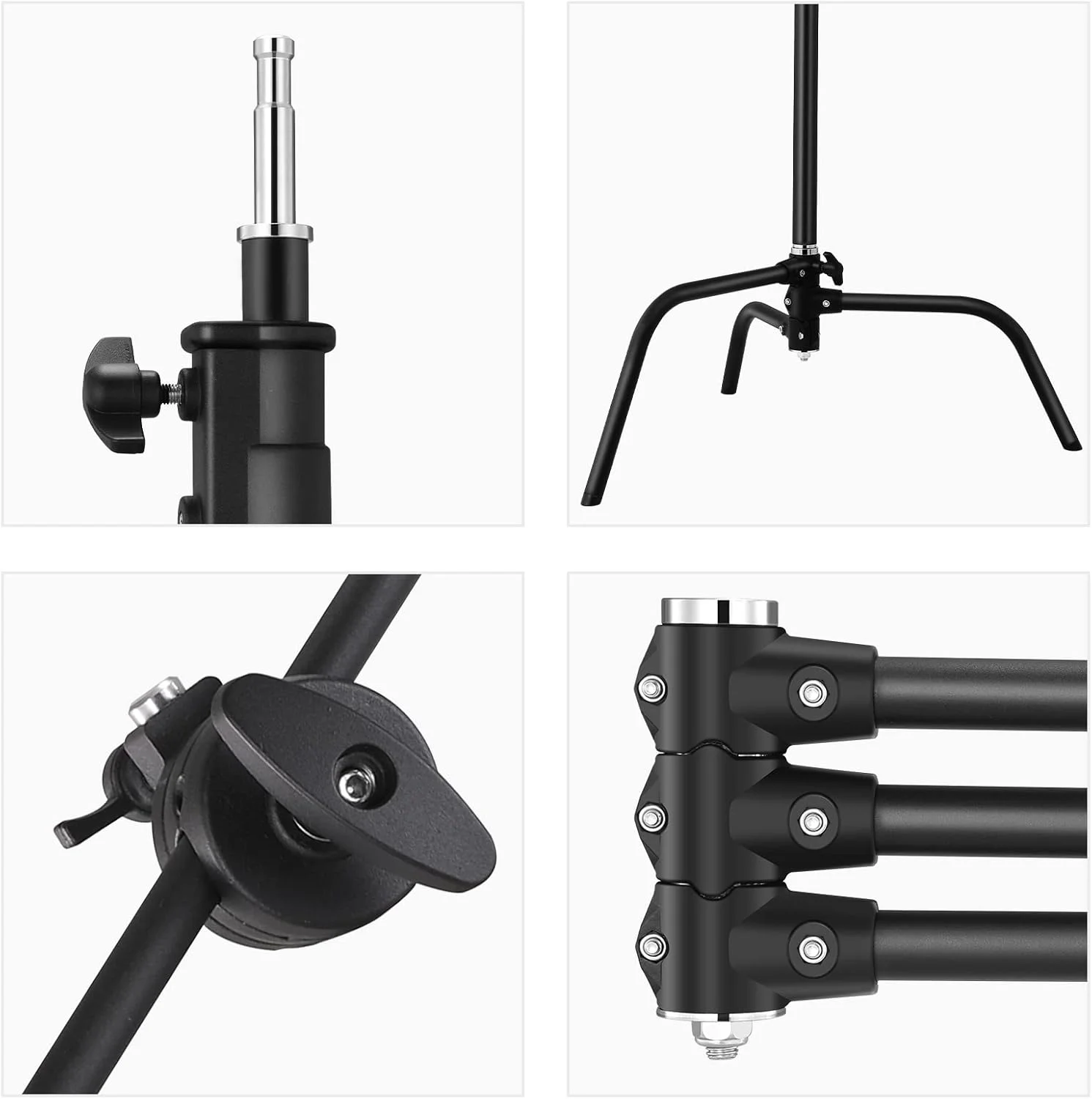 پایه نور C-Stand فولادی سنگین 2 عددی soonpho، پایه نور حرفه ای عکاسی با بازوی اکستنشن 108 سانتی متری، سر گیره، پایه لاک پشتی برای استودیویی Monolight، سافت باکس، رفلکتور، حداکثر ارتفاع 305 سانتی متر - مشکی پایه نور C-Stand فولادی سنگین 2 عددی soonpho، پایه نور حرفه ای عکاسی با بازوی اکستنشن 108 سانتی متری، سر گیره، پایه لاک پشتی برای استودیویی Monolight، سافت باکس، رفلکتور، حداکثر ارتفاع 305 سانتی متر - مشکی