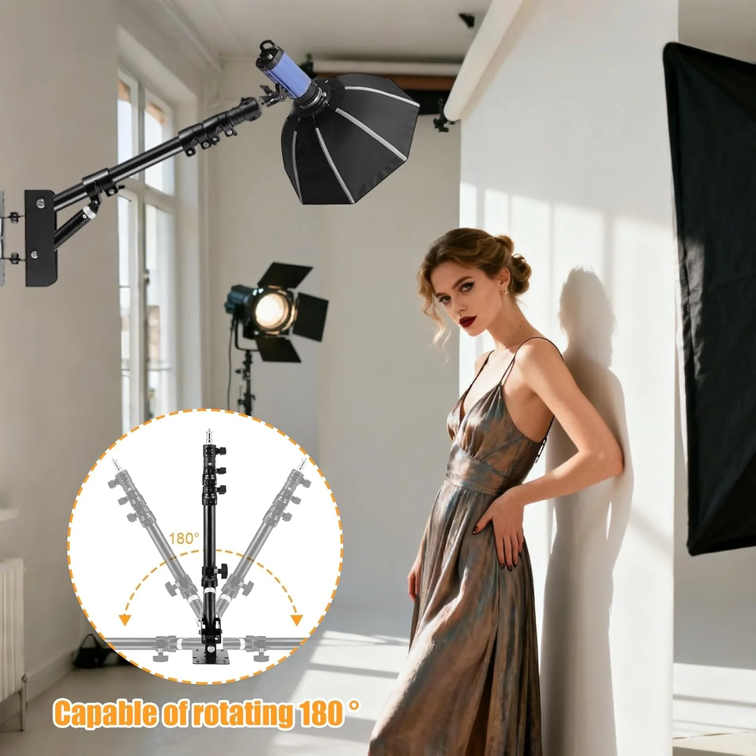 پایه نور حلقوی - بازوی بوم مثلثی پایه نور آرایشگاه - براکت پشتیبانی چند منظوره برای عکس های پرتره، رفلکتور، اتاق گریم، آرایشگر، هنرمند گریم پایه نور حلقوی - بازوی بوم مثلثی پایه نور آرایشگاه - براکت پشتیبانی چند منظوره برای عکس های پرتره، رفلکتور، اتاق گریم، آرایشگر، هنرمند گریم