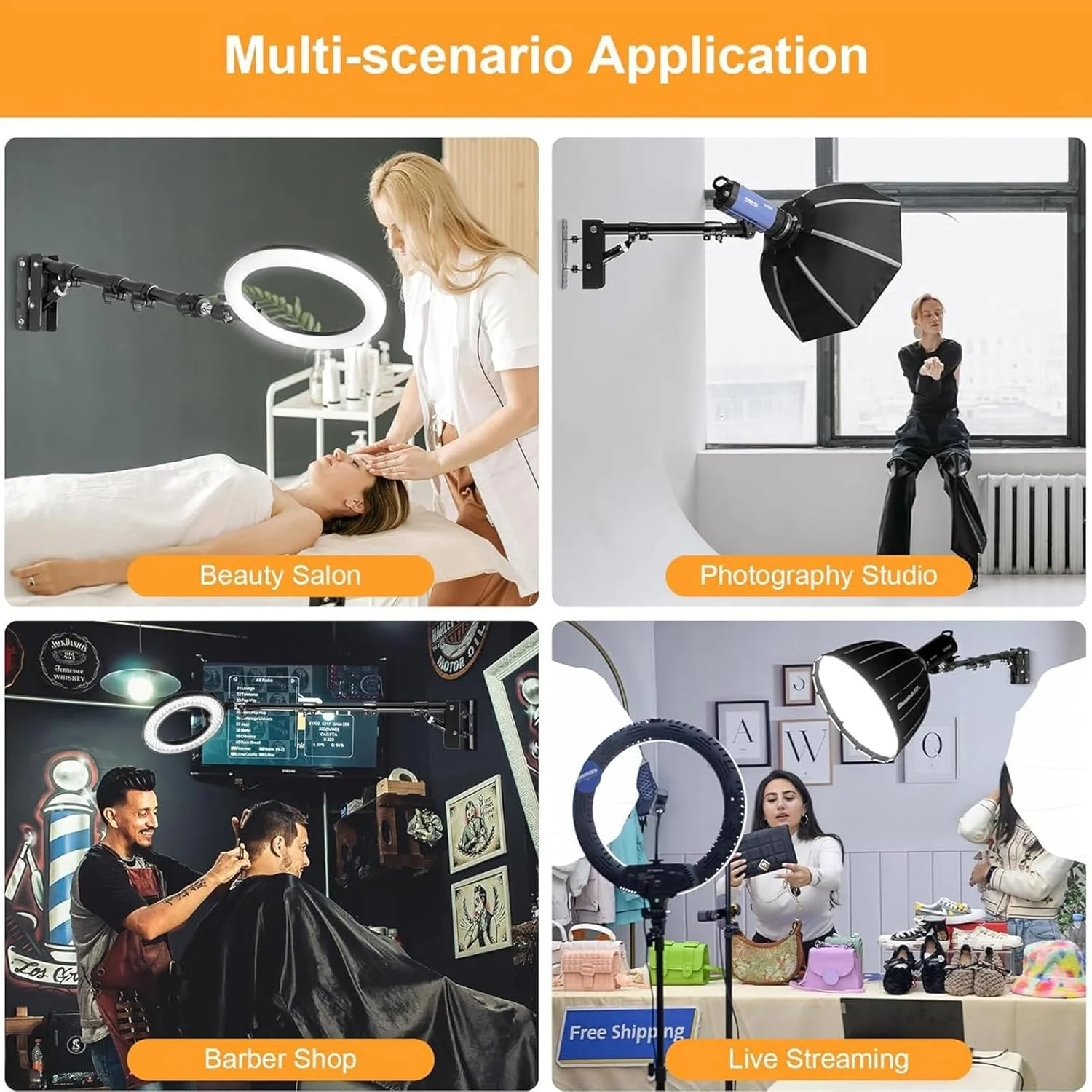 پایه نور حلقوی - بازوی بوم مثلثی پایه نور آرایشگاه - براکت پشتیبانی چند منظوره برای عکس های پرتره، رفلکتور، اتاق گریم، آرایشگر، هنرمند گریم پایه نور حلقوی - بازوی بوم مثلثی پایه نور آرایشگاه - براکت پشتیبانی چند منظوره برای عکس های پرتره، رفلکتور، اتاق گریم، آرایشگر، هنرمند گریم