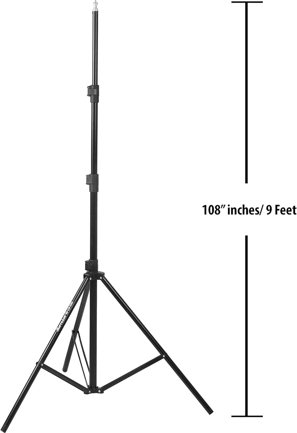 پایه نور چتری تاشو قابل حمل سونیا LS-250 طول 9 فوت به همراه کیف برای نورپردازی استودیویی عکس و فیلم تیک تاک (مشکی)